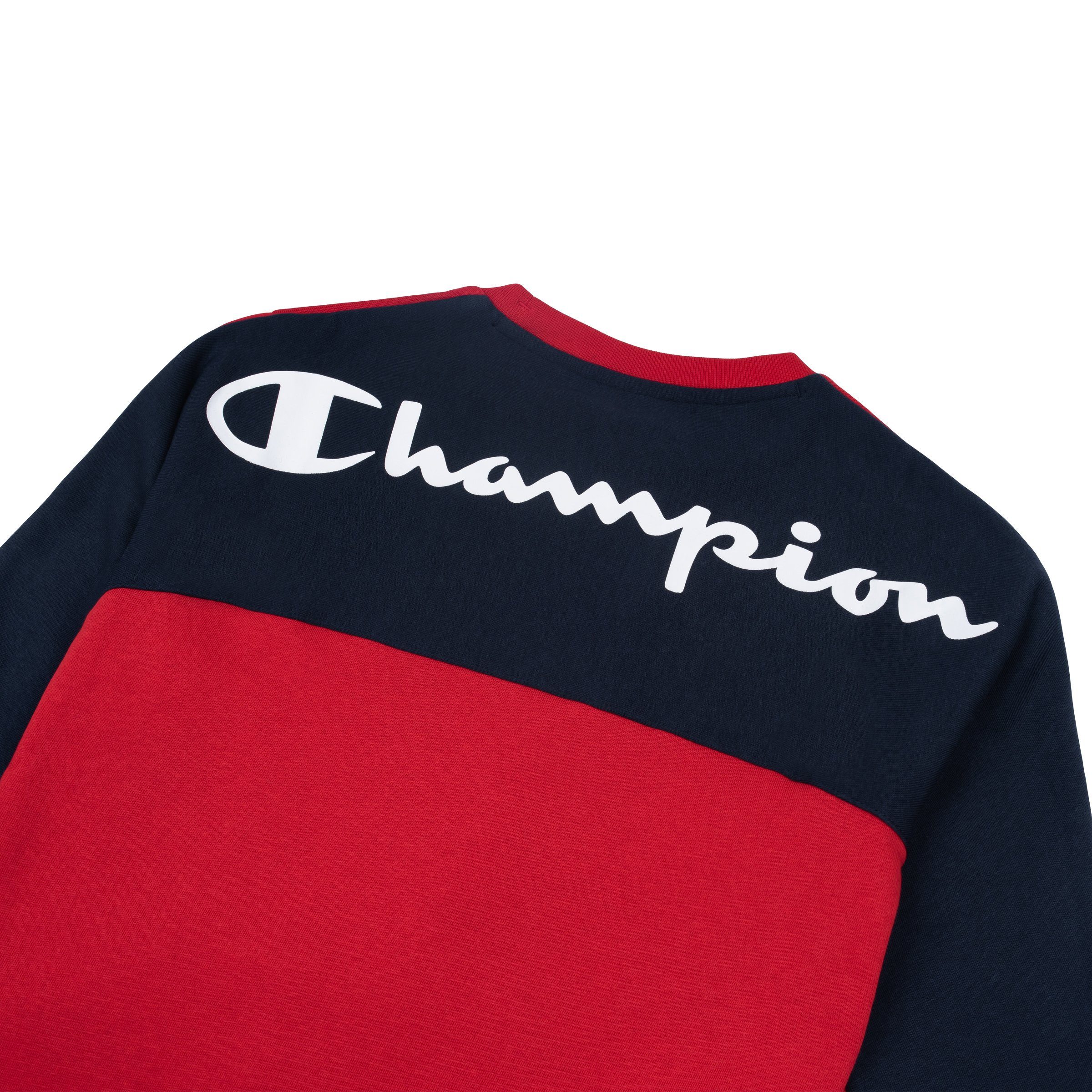 Champion Sweatshirt Champion Kinder Sweatshirt Crewneck 305761 rot/blau (htr/nny)