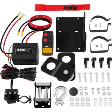 MSW Seilwinde Seilwinde Elektrische 12 V Motorwinde Seilhebezug Seilzug 1590 Kg MSW