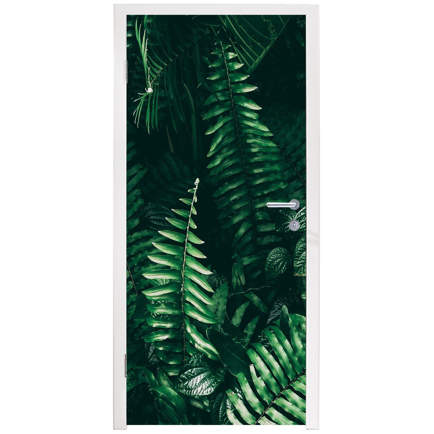 MuchoWow Türtapete Blätter - Dschungel - Matt, St), Tropisch - Tür, cm für Fototapete (1 bedruckt, - Türaufkleber, Natur 75x205 Pflanzen