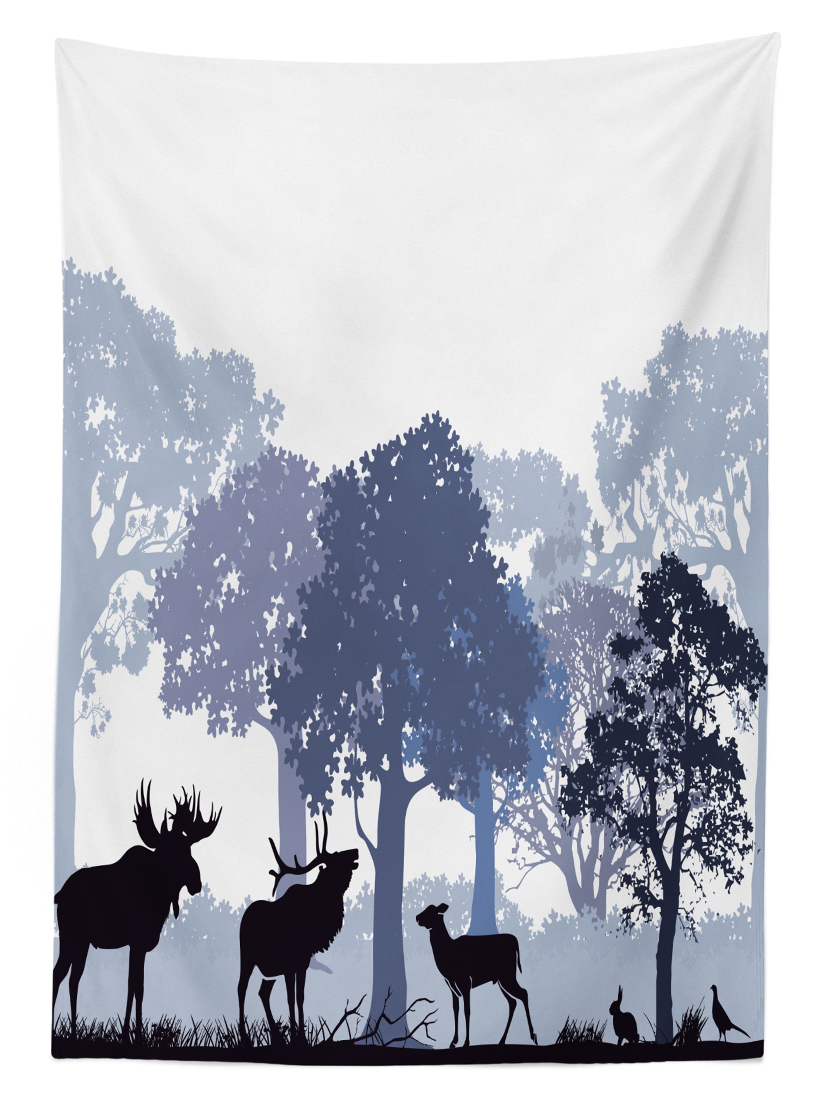 Abakuhaus Tischdecke Farbfest den Grau Waschbar geeignet Wild Farben, Bereich Forest Klare Elch Außen Für Tiere