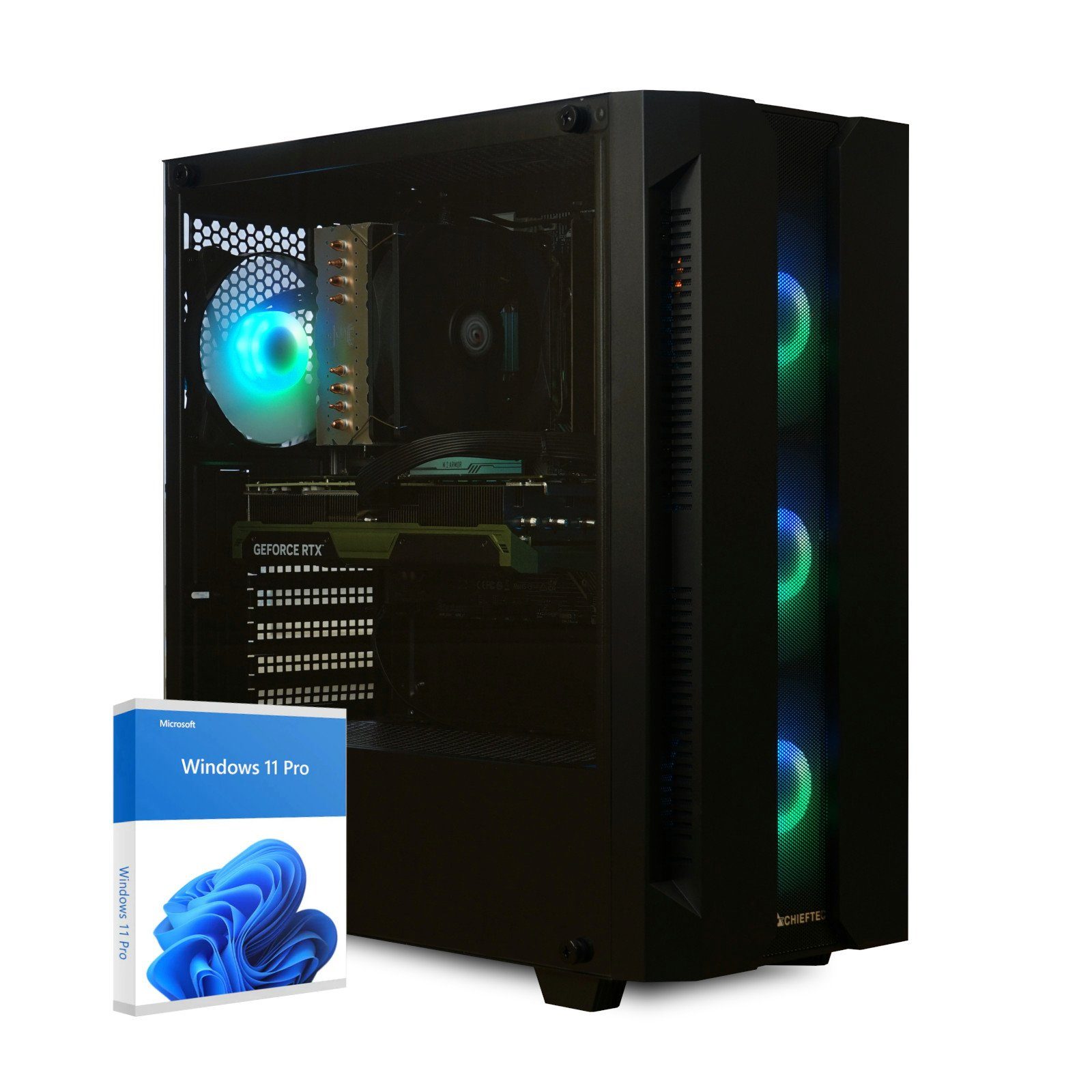 dcl24.de RGB Gaming-PC (AMD Ryzen 9 5900X, RTX 4060, 32 GB RAM, 1000 GB SSD, Luftkühlung, WLAN, Windows 11 Pro)