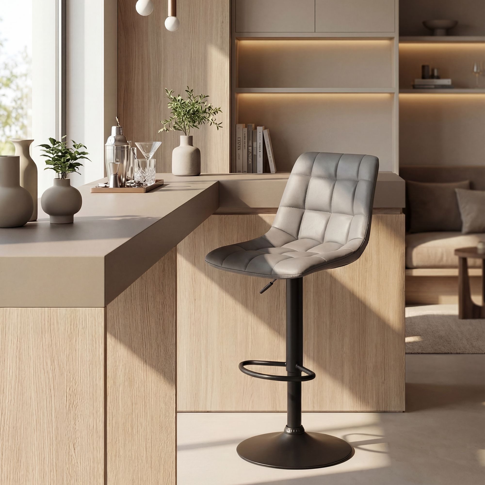 CLP Barhocker Mapun (1er, 1 St., 1er), höhenverstellbar, Bodenschoner