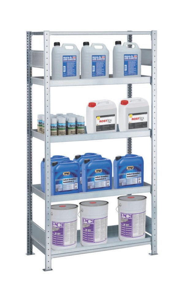 SCHULTE Lagertechnik Steckregal Grundregal, Umwelt-Wannenbodenregal MULTIplus150, 2000 x 1000 x 500 mm