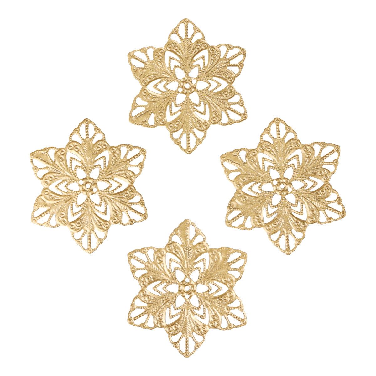 Florists Products Weihnachtsmann Weihnachtsstern Metall Deko Ø6cm Altgold Vintage 36St