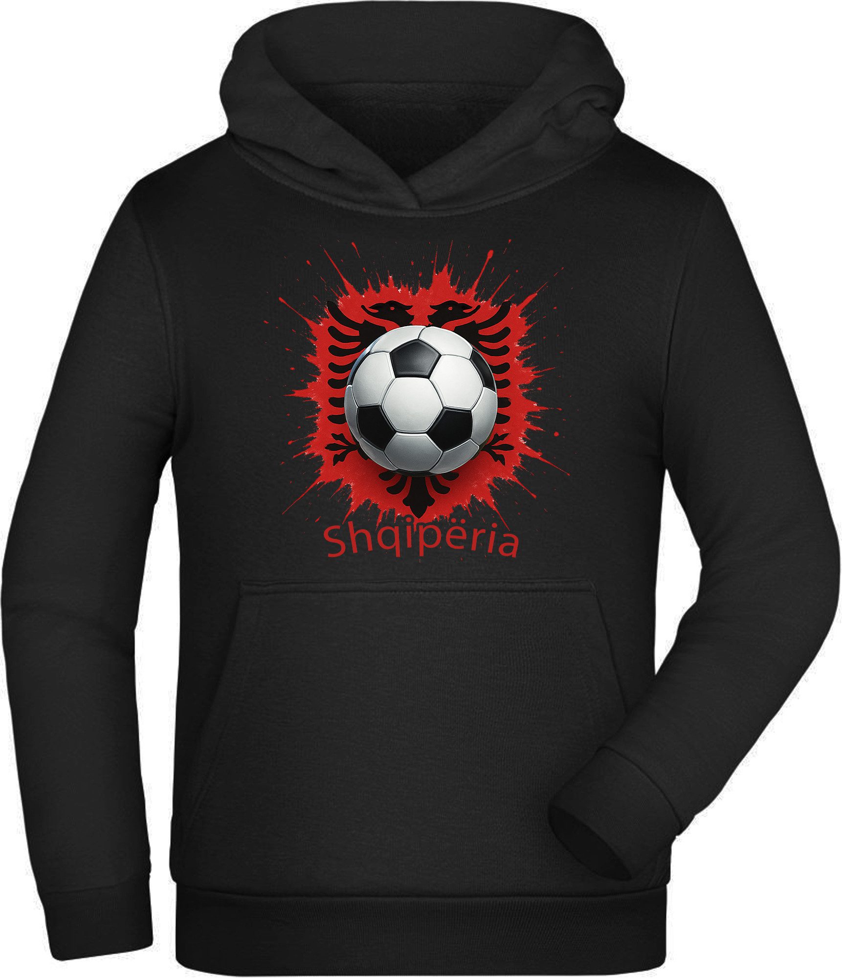 MyDesign24 Hoodie Kinder WM Hoodie Nationalmannschaft Fussball Kapuzensweater – Albanien Fan Hoodie i669