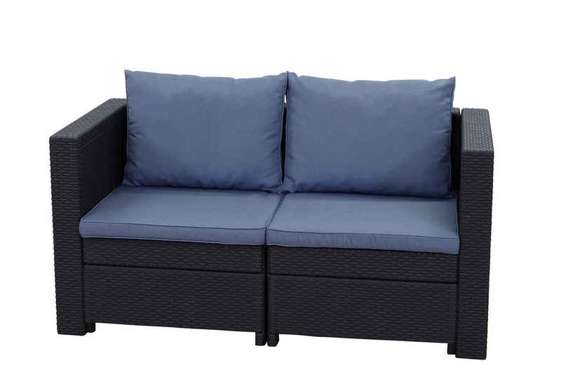 Keter Gartenlounge-Set »Keter Provence 2-Sitzer Sofa Premium Panama anthrazit mit Kissen, Gartensofa, wetterfest, Outdoor«
