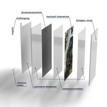 DEQORI Glasbild 'Flüssiger Marmoreffekt', 'Flüssiger Marmoreffekt', Glas Wandbild Bild schwebend modern