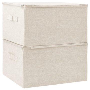 vidaXL Aufbewahrungsbox Aufbewahrungsboxen 2 Stk. Stoff 43x34x23 cm Creme (2 St)