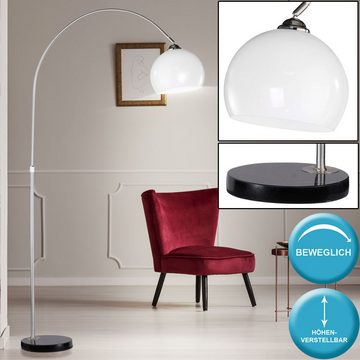 etc-shop LED Bogenlampe, Bogen Steh Leuchte Schlaf Ess Zimmer Beleuchtung Marmor Decken Fluter