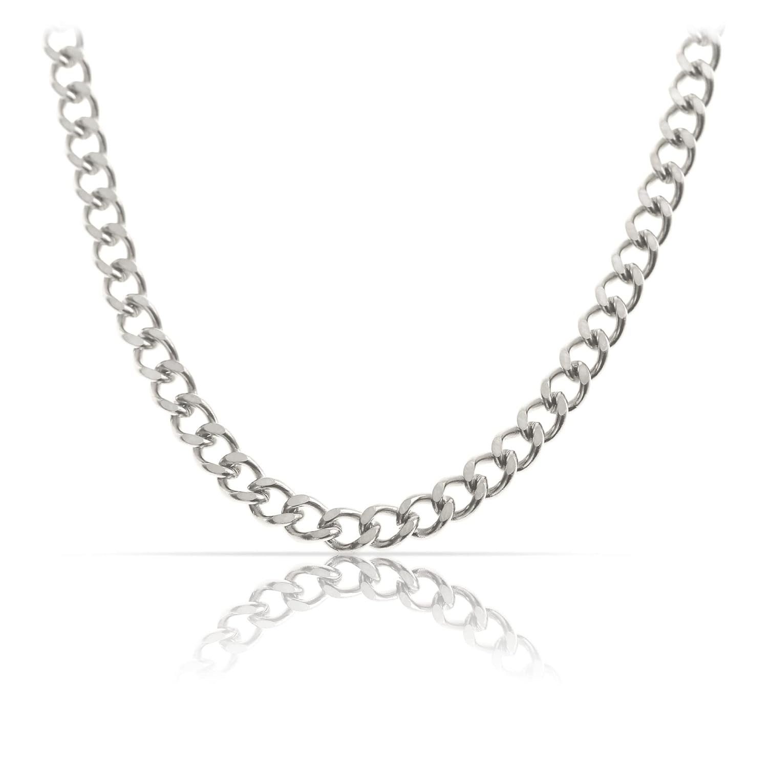 Made by Nami Panzerkette Hochwertige Halskette aus Edelstahl Herren & Damen Robuste Königskette, Gliederkette Halskette Cuban Link Chain