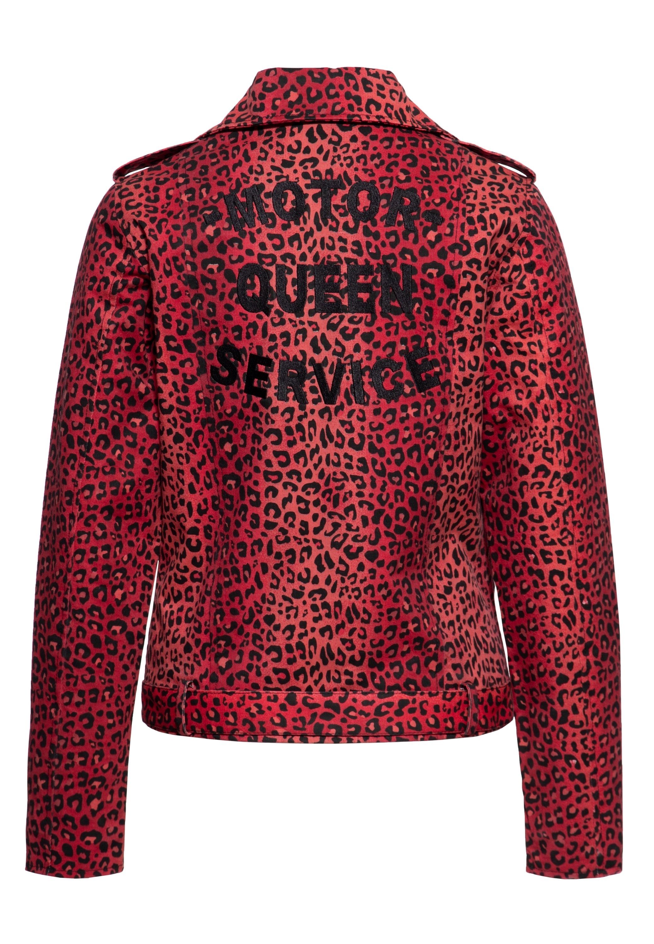 QueenKerosin Collegejacke Motor Queen Service (1-St) Leo-Allover-Print