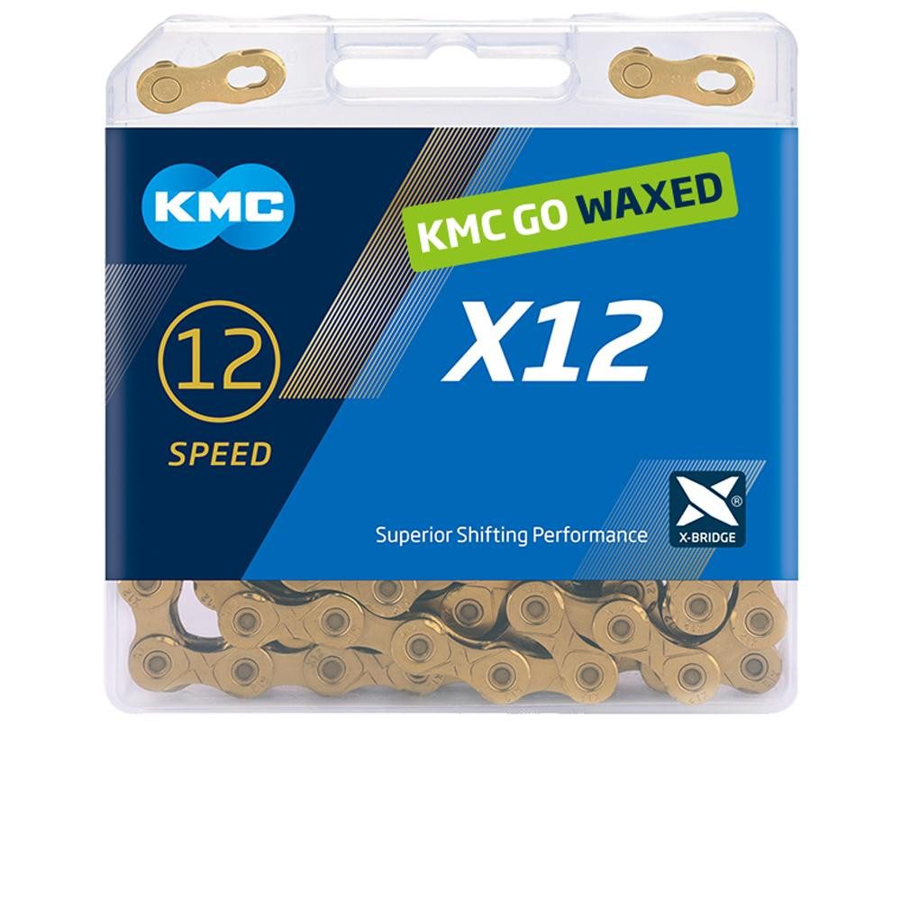 Fahrradkette KMC X12 Ti-N Fahrradkette 12-fach 126 Glieder Gold - Gewachste Titan-N