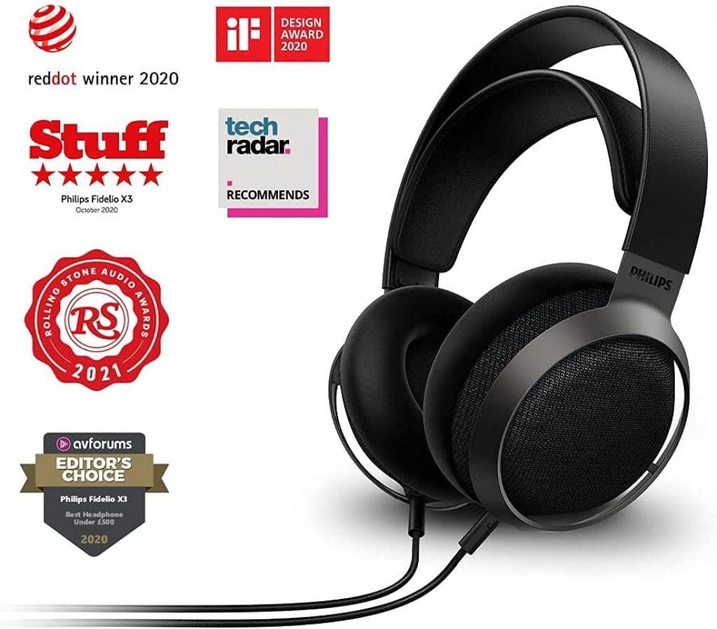 Philips Fidelio X3/00 Over Ear Kopfhörer mit 50-mm-Akustik-Treiber Over-Ear-Kopfhörer (High Resolution Audio)