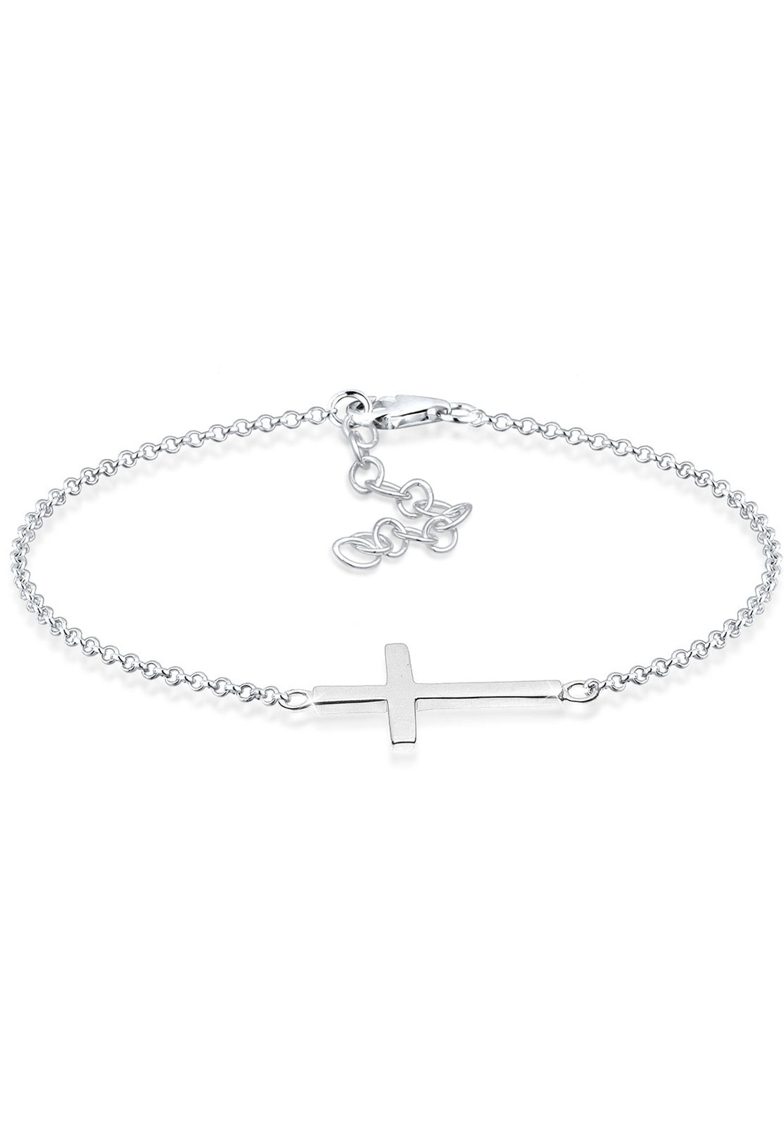 Elli Armband Kreuz Horizontal Schlicht 925 Silber