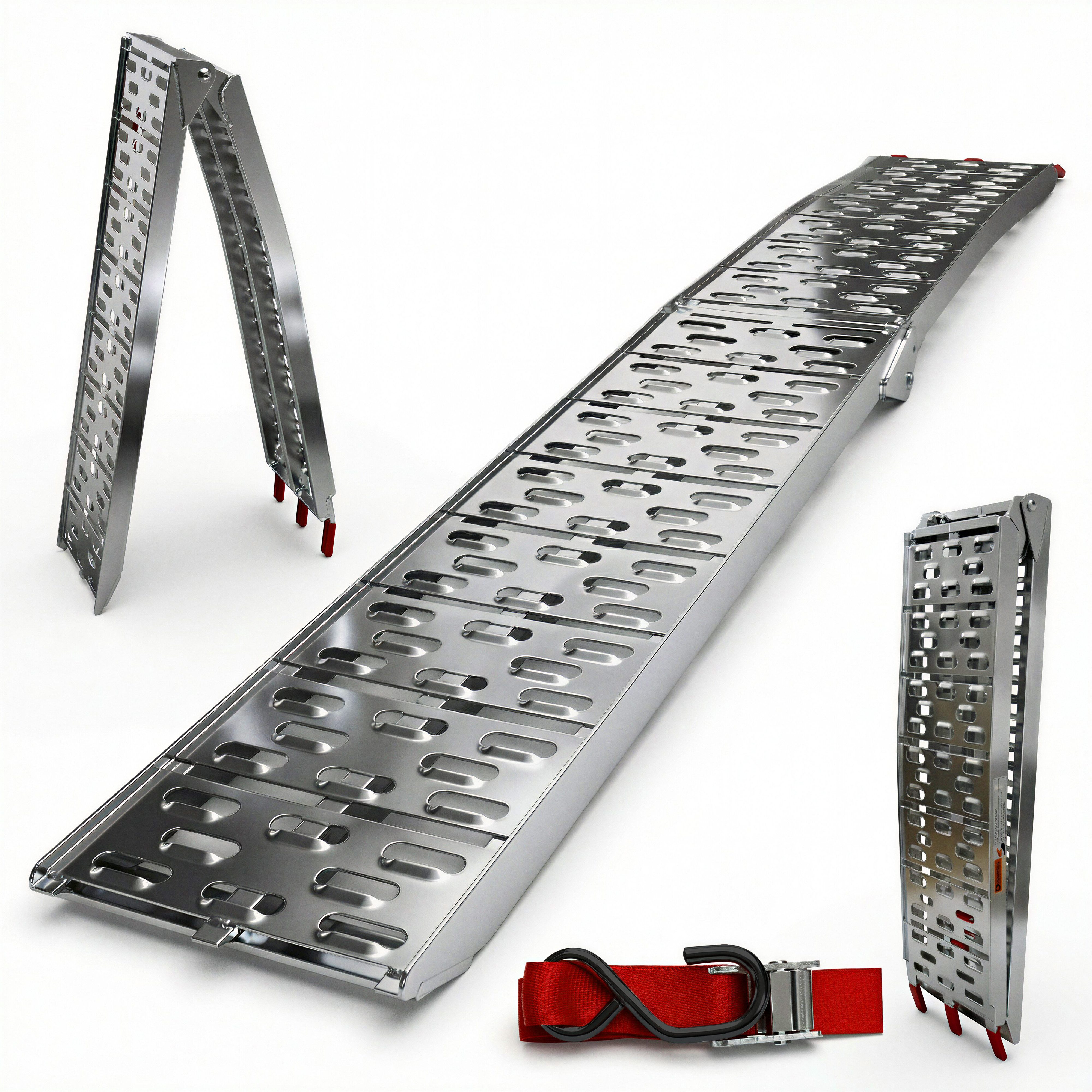 Grafner Auffahrrampe Auffahrrampe Aluminium Verladerampe klappbar 226x29,5cm 340kg, Belastbar bis 340 kg, klappbar