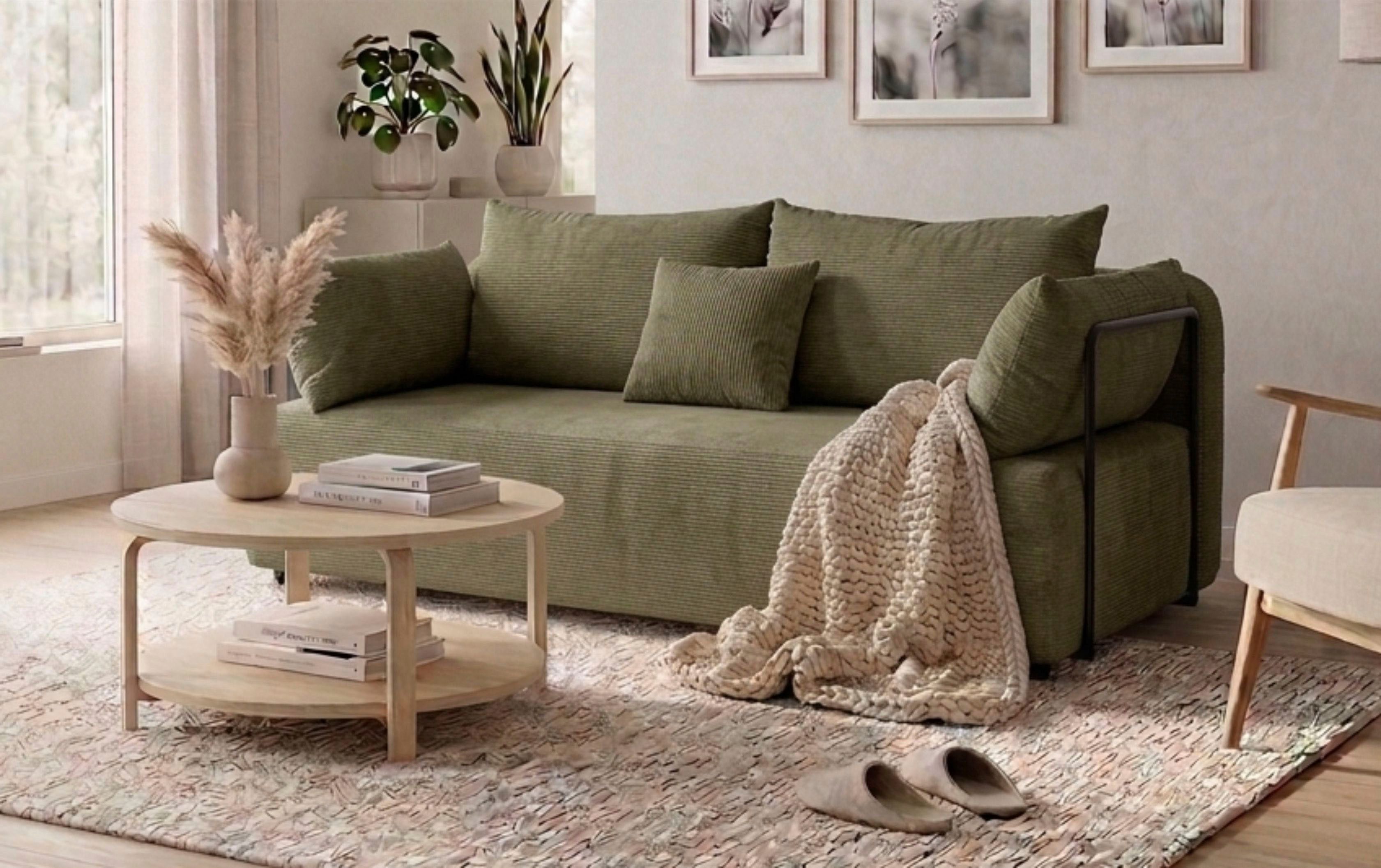 COLLECTION AB Schlafsofa Maria, B: 191 cm, Liegefl. 143x190 cm, Bettfunktion & Bettkasten, Federkern & Zierkissen, freistehend