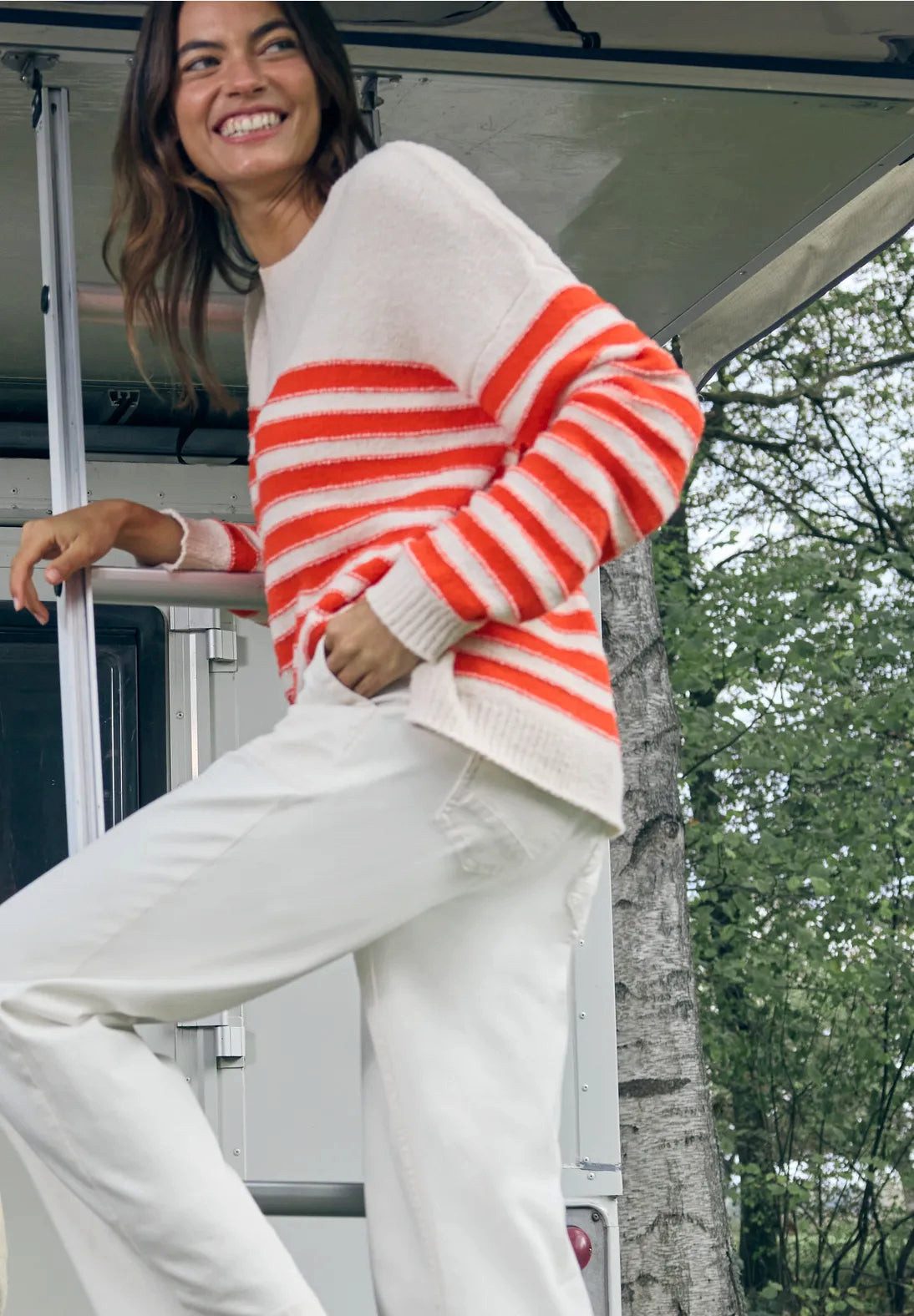 CECIL Strickpullover Gestreifter Bouclé Pullover (1-tlg) günstig online kaufen