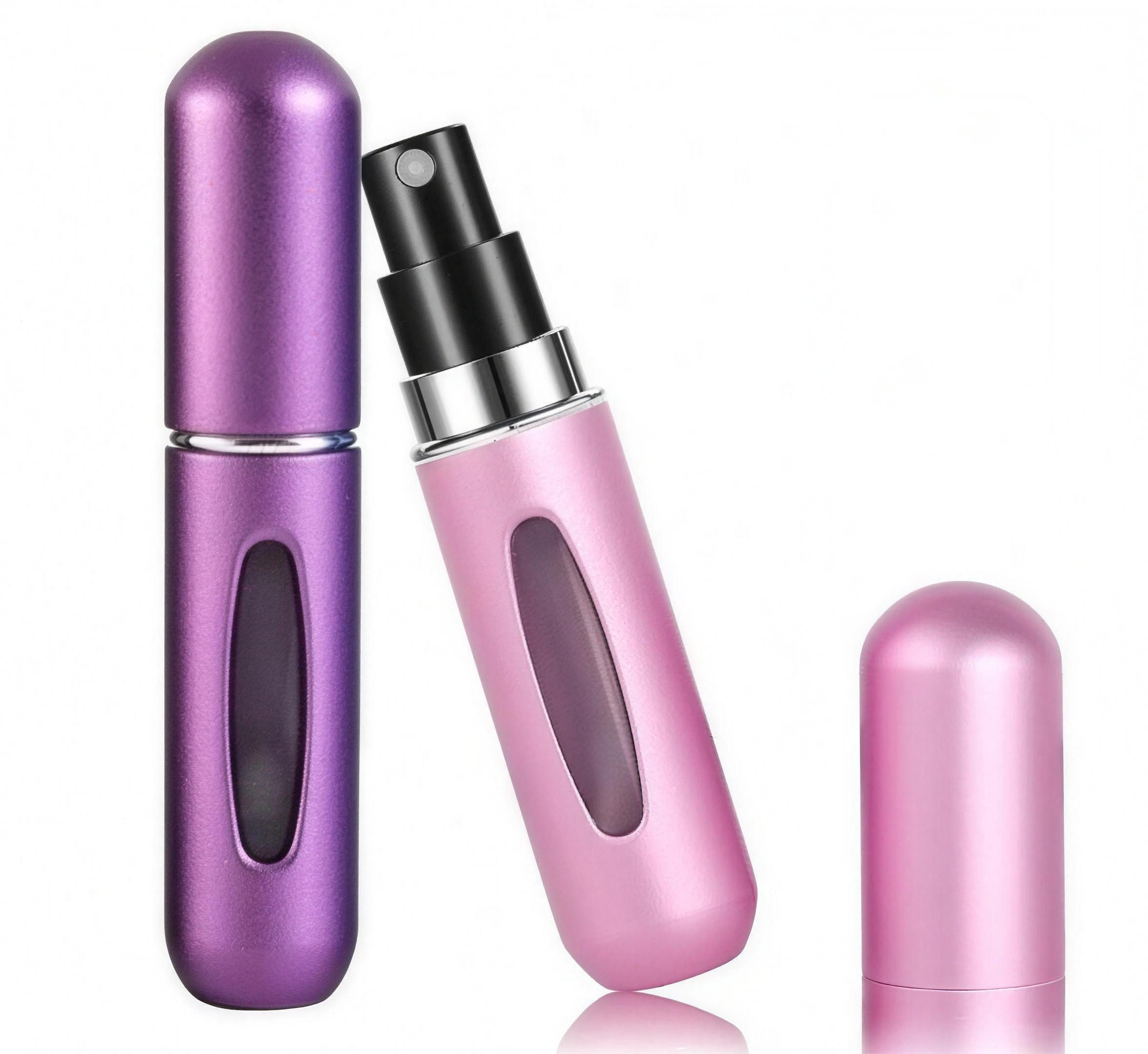 H-basics Parfümzerstäuber 2er Set 5 ml nachfüllbar Aluminium Reise-Flakon