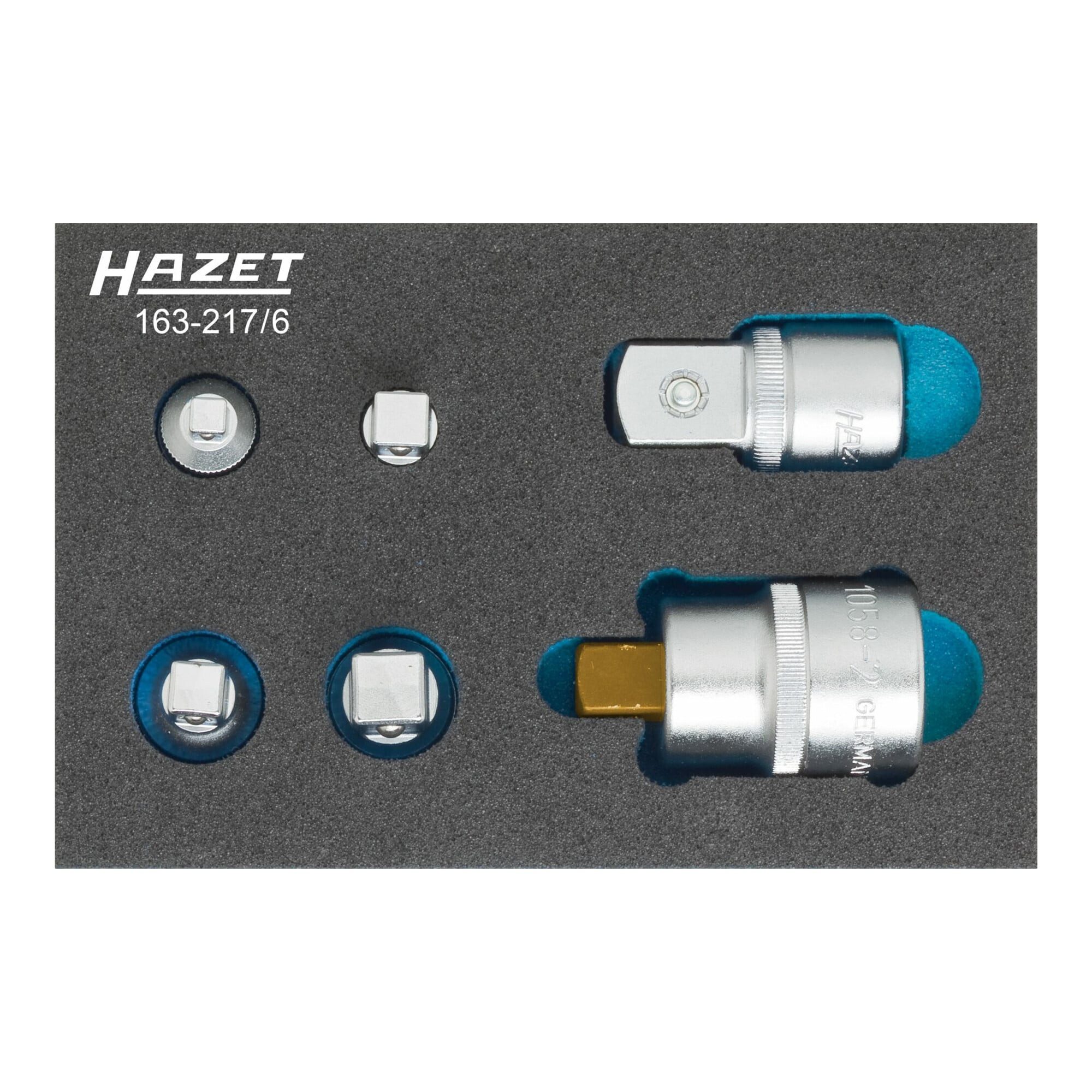 HAZET Bit- und Steckschlüsselset HAZET Adapter-Satz 163-217/6 Vierkant hohl 6,3 mm (1/4 Zoll), Vierkant