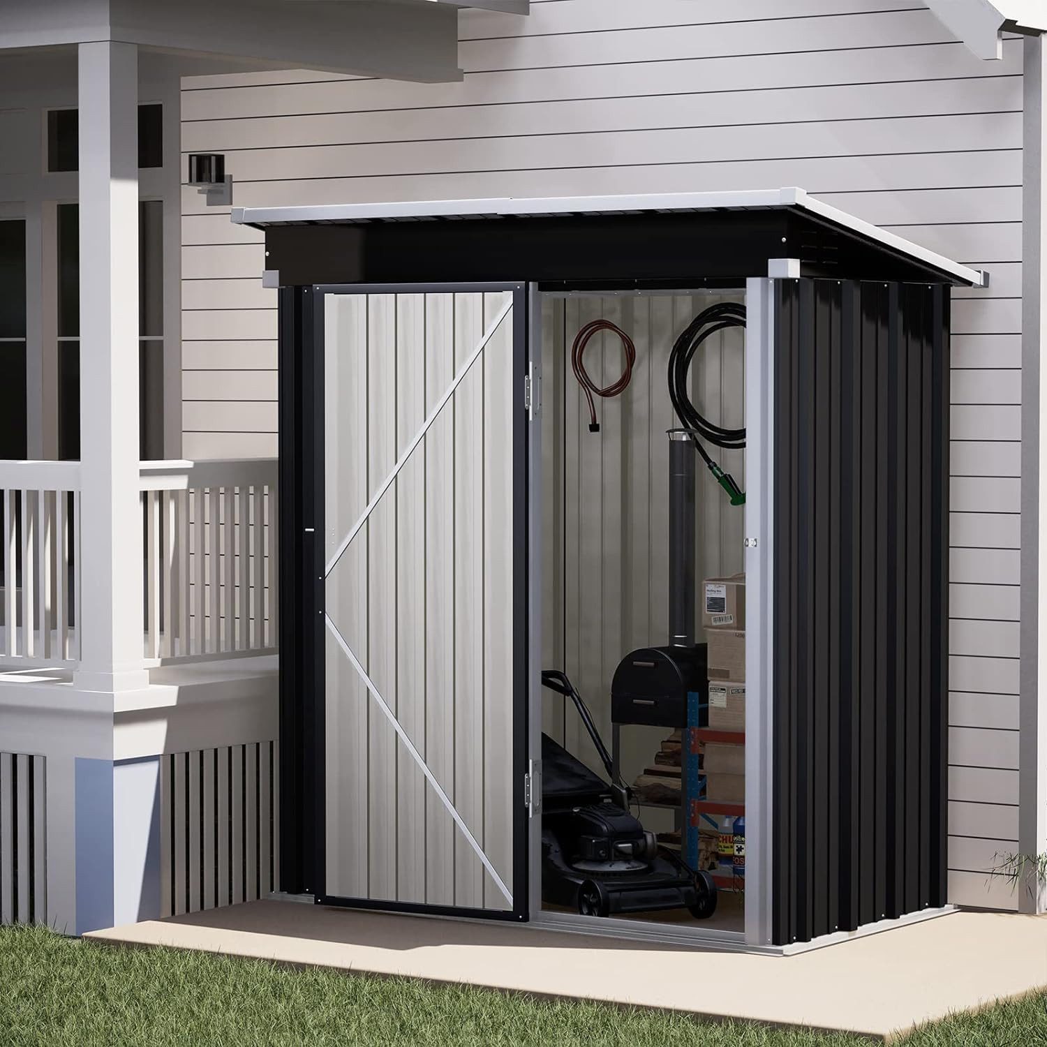 UDPATIO Gartenhaus Metall Gartenhaus 162x92x180cm für günstig online kaufen
