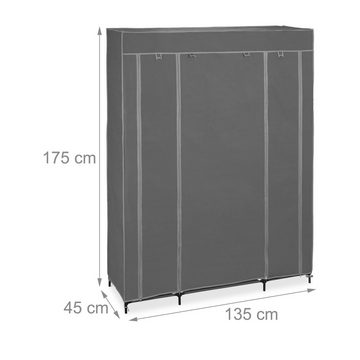relaxdays Stoffschrank XXL Stoffschrank Anthrazit