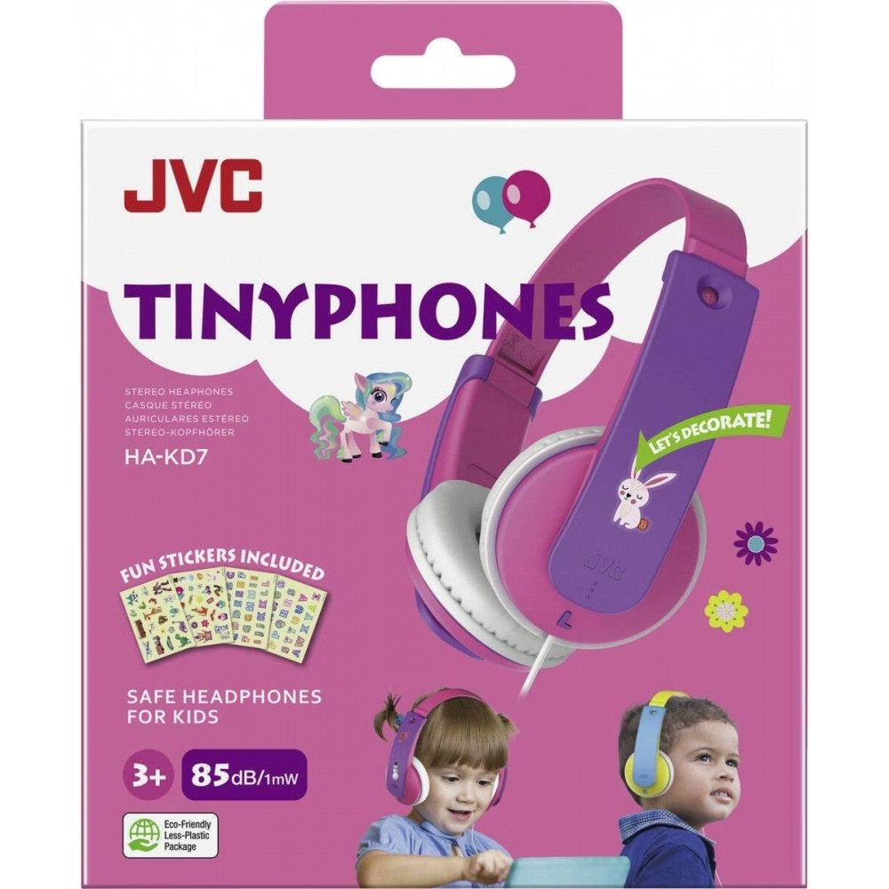 JVC JVC HA-KD7PNE Pink UE Kinderkopfhörer Навушники (Ideal für Kinder mit reduzierter Lautstärke, Kabelgebunden, Kindgerechtes Design in kräftigen Farben)