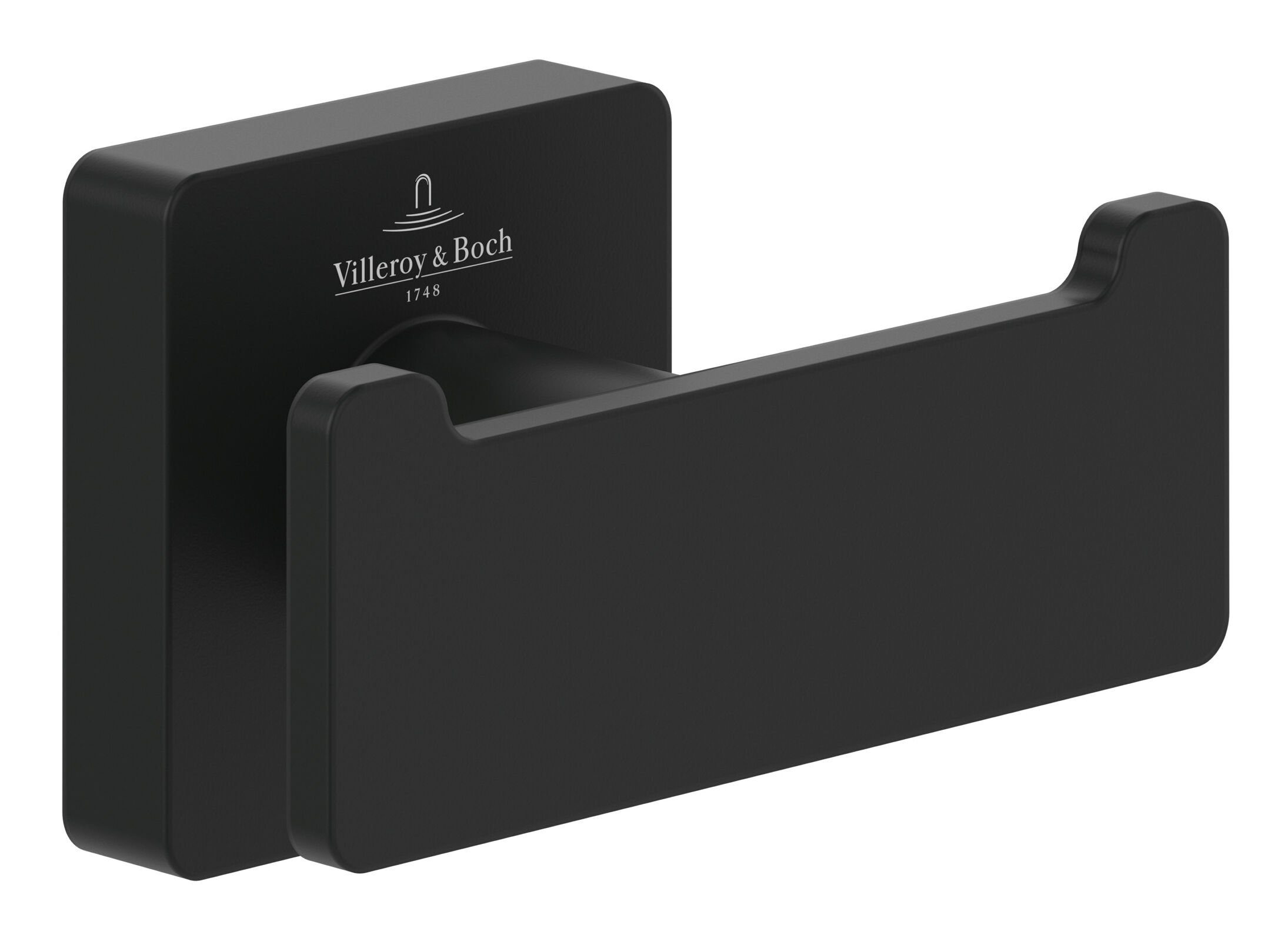 Villeroy & Boch Handtuchhaken Elements - Striking, Doppel 80 x 44 mm - Matt  Black
