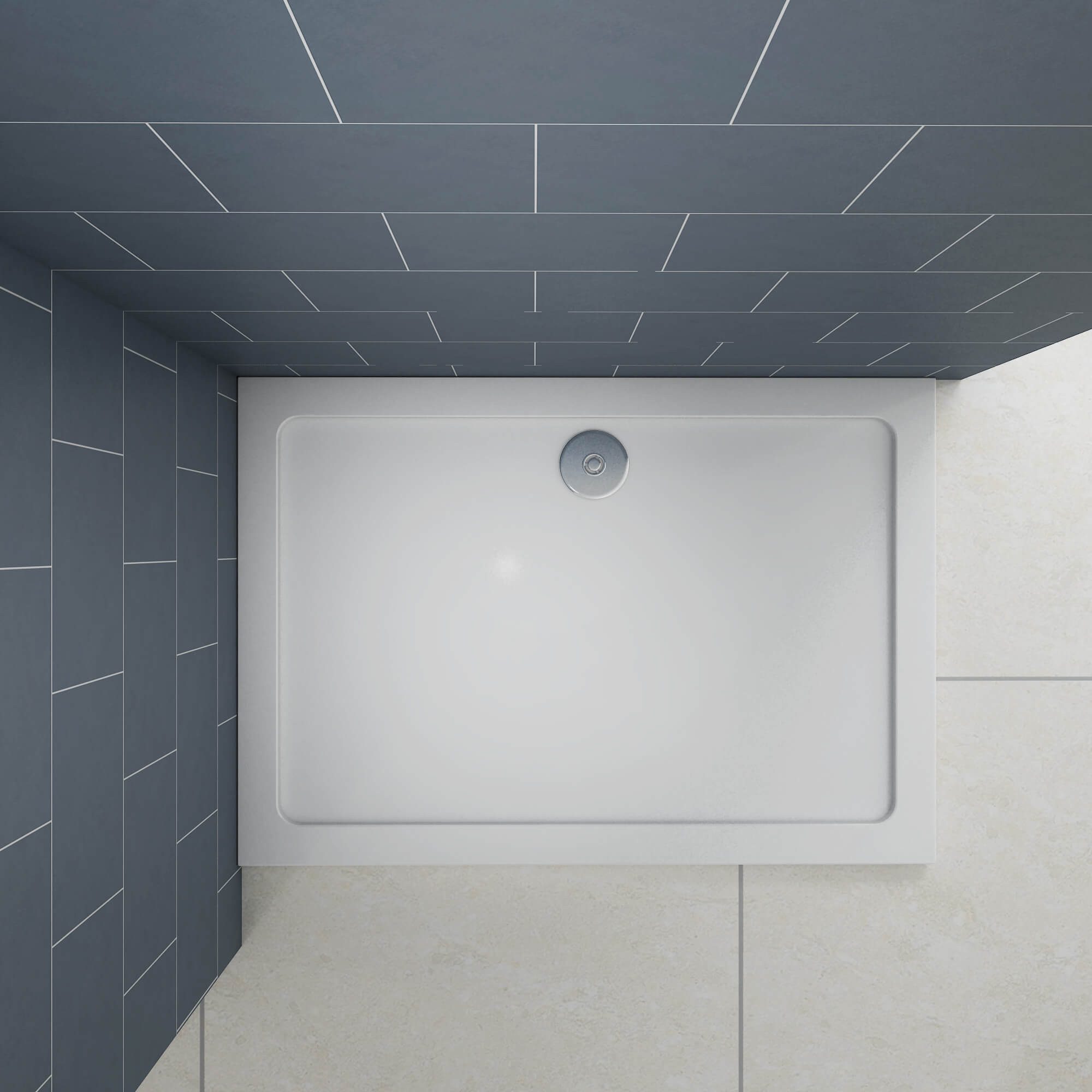 Duschparadies Eckduschwanne 90mm Abfluss Rechteck Duschtasse Duschwannen, 8 günstig online kaufen