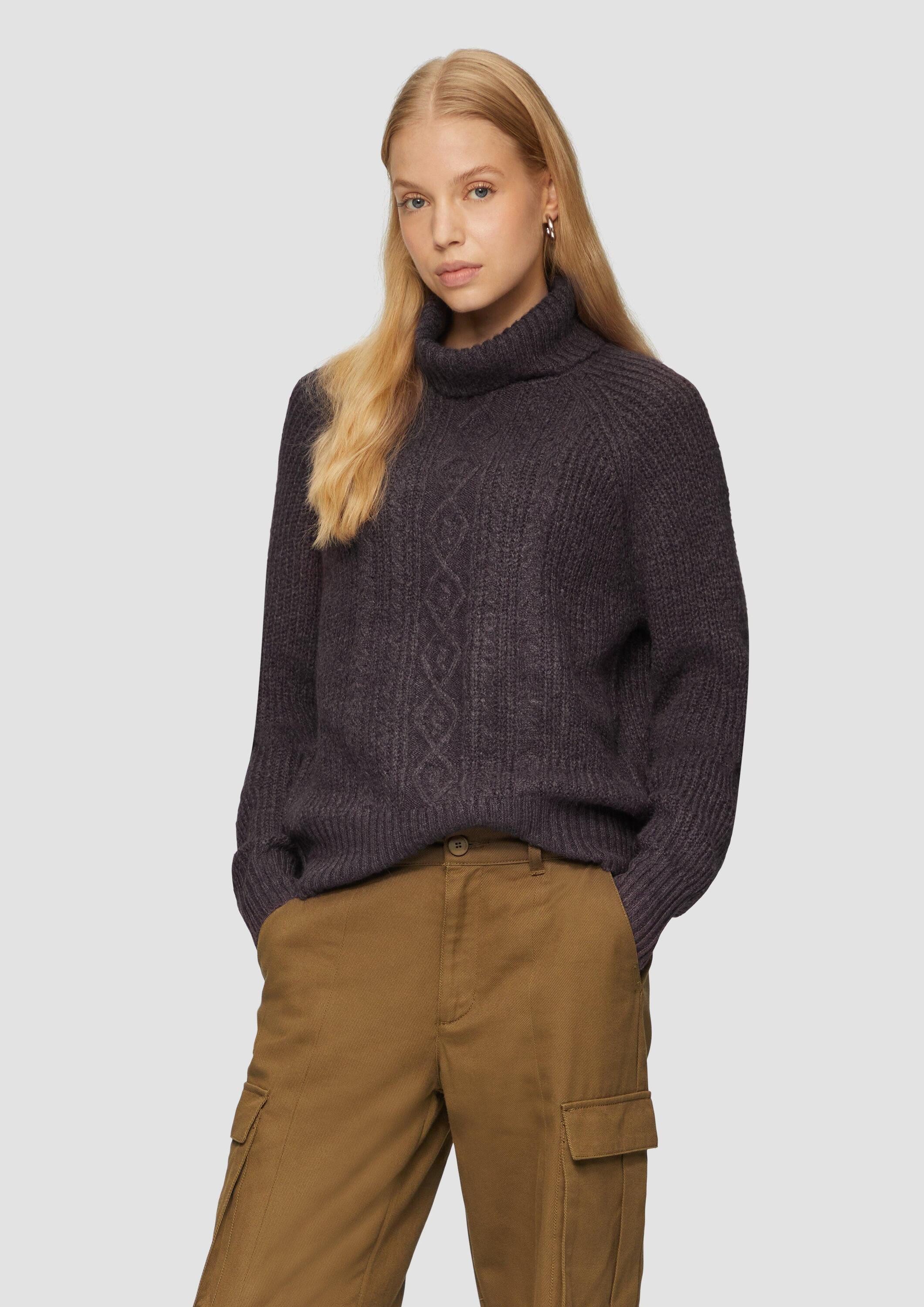 QS Longpullover Strickpullover Kuscheliger Zopfstrickpullover (1-tlg) günstig online kaufen