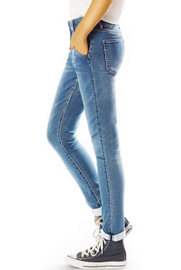 be styled Slim-fit-Jeans Slim Fit low waist Jeans legere Hüftjeans - Damen - j8e-1 mit Stretchanteil, 5-Pocket-Style, abgenähte Naht auf Vorderseite