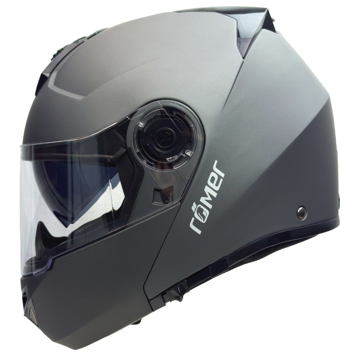 RÖMER HELME Motorradhelm RO20056 - Klapphelm mit integriertem Sonnenvisier -Titanium
