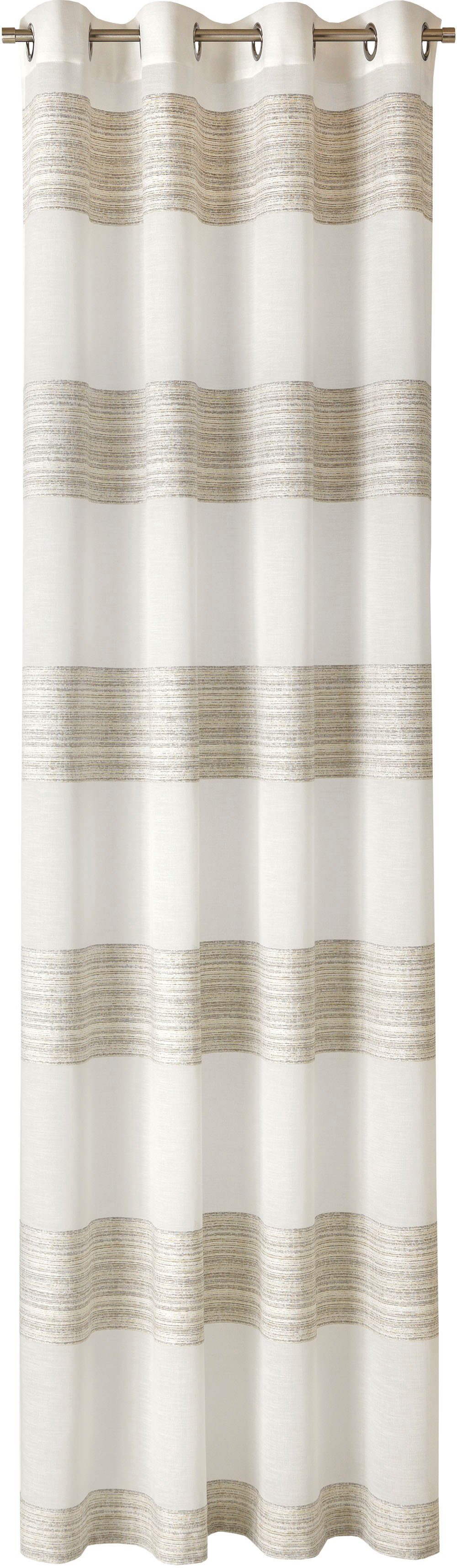 Vorhang Cara, Neutex St), moderner (1 you!, Streifen for Jacquard, mit Ösen beige Effektstruktur halbtransparent