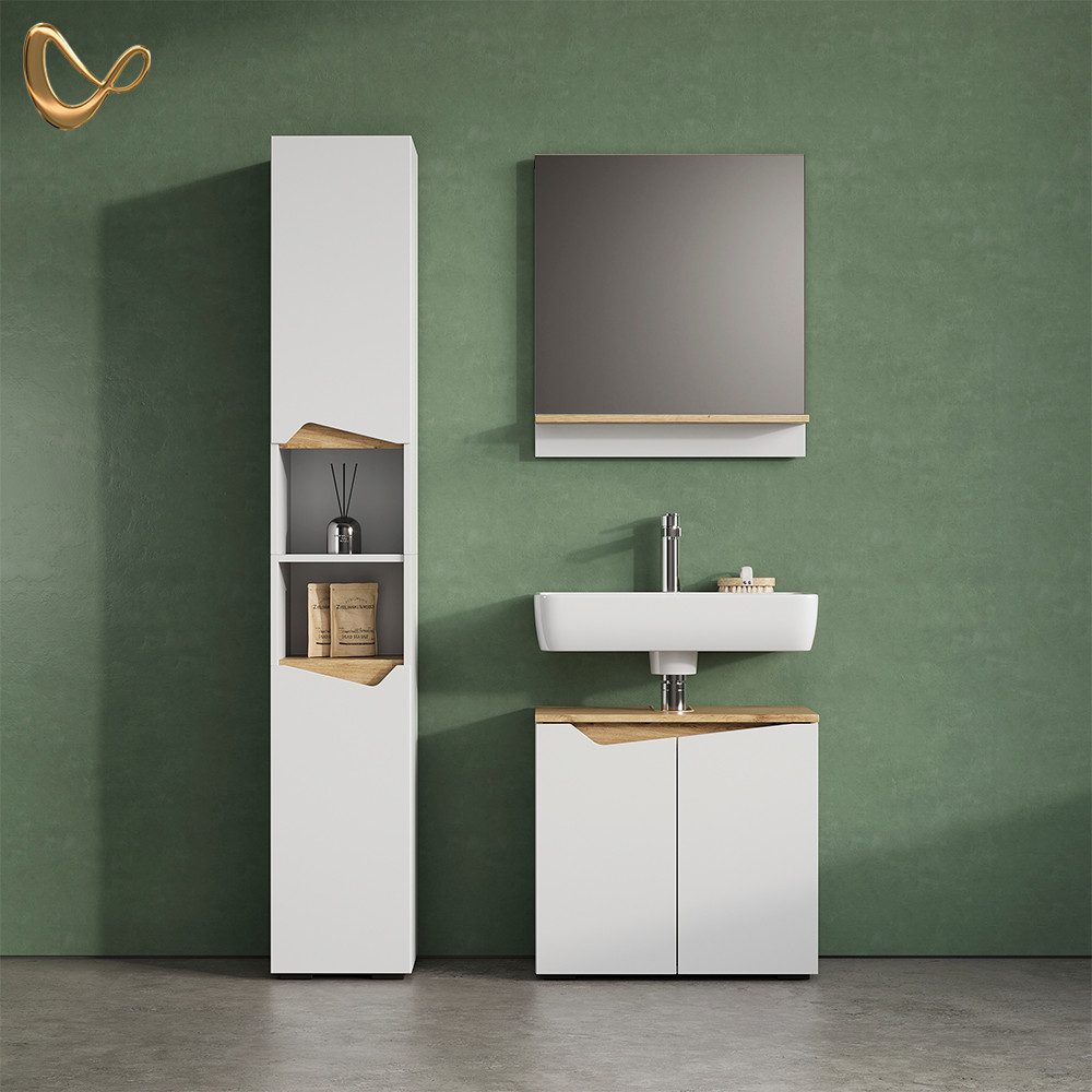 Livinity® Waschbeckenunterschrank Timavo, Weiß/Artisan-Eiche, 60 x 57.5 cm günstig online kaufen