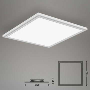 Briloner Leuchten LED Panel 7178-016, ultraflach, LED fest verbaut, Neutralweiß, Deckenlampe, 44,5x44,5x6cm, Weiß, 22W, Wohnzimmer, Schlafzimmer, Flur