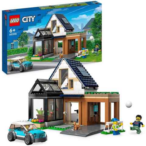 LEGO® Konstruktionsspielsteine Familienhaus mit Elektroauto (60398), LEGO® City, (462 St), Made in Europe