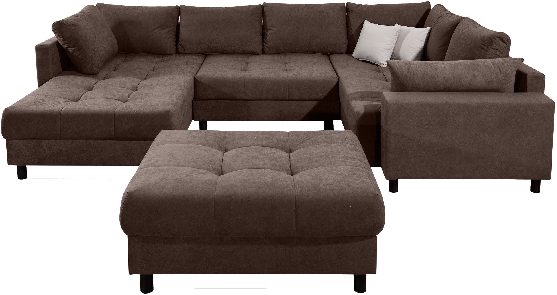 COLLECTION AB Wohnlandschaft Toni U-Form mit Armlehne, inkl. Hocker und Zie günstig online kaufen