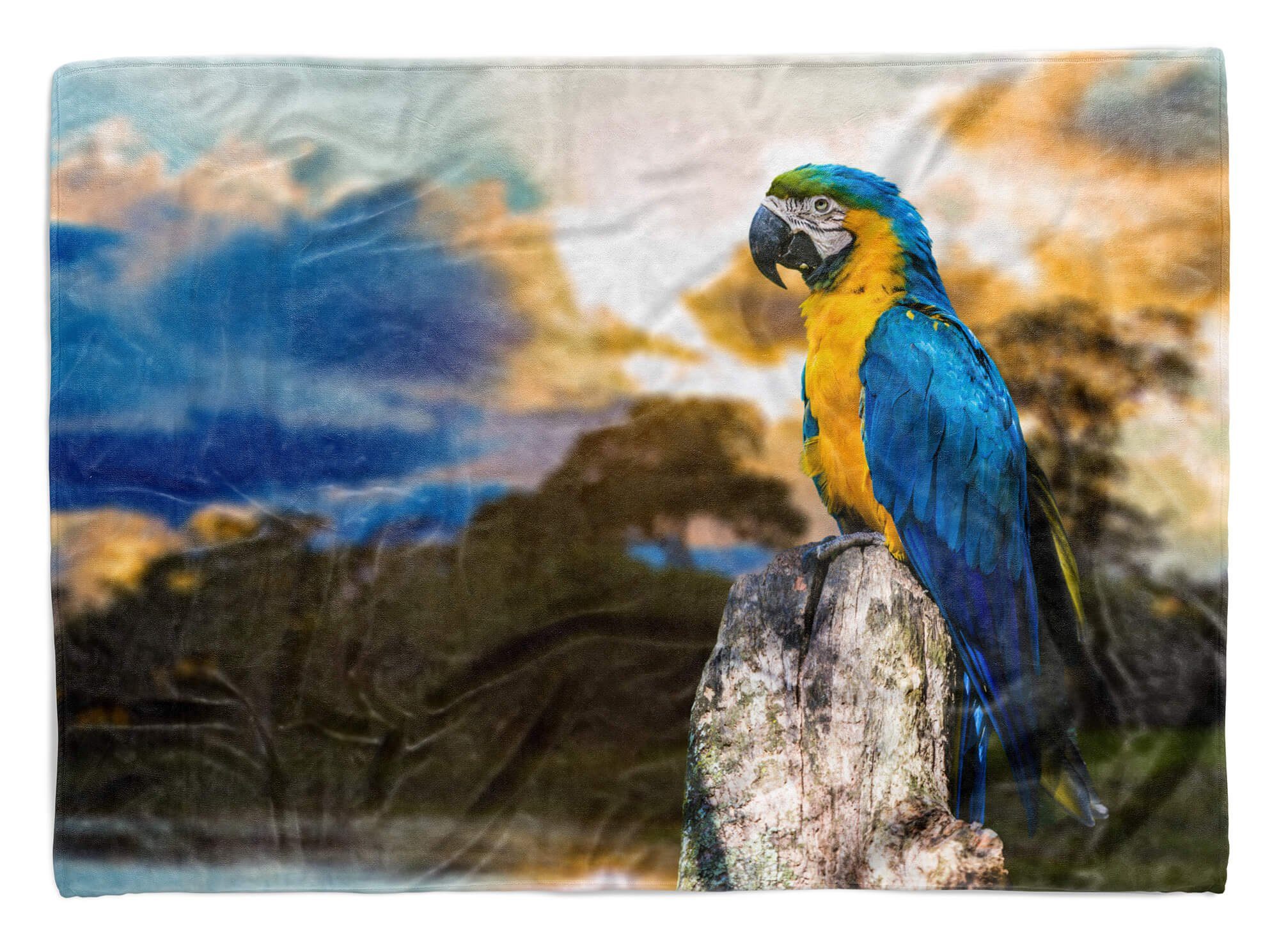 Sinus Art Handtücher Handtuch Strandhandtuch Saunatuch Kuscheldecke mit Tiermotiv Papagei Exotisch, Baumwolle-Polyester-Mix (1-St), Handtuch