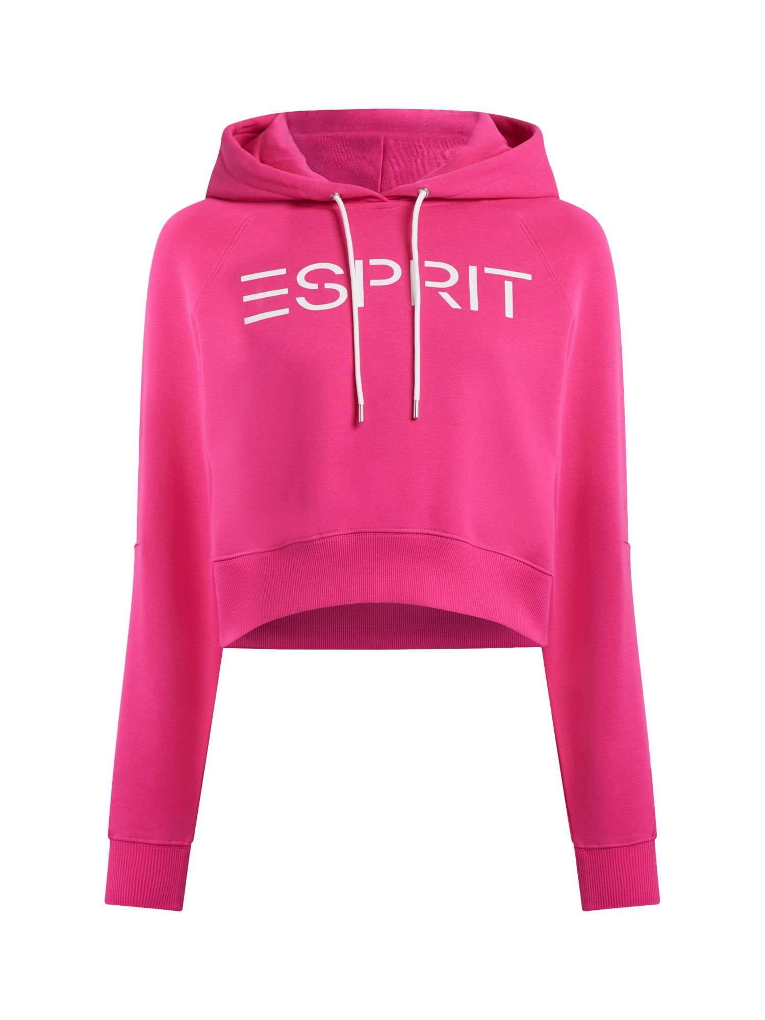 Esprit Sweatshirt Cropped-Hoodie mit Logo (1-tlg) PINK FUCHSIA