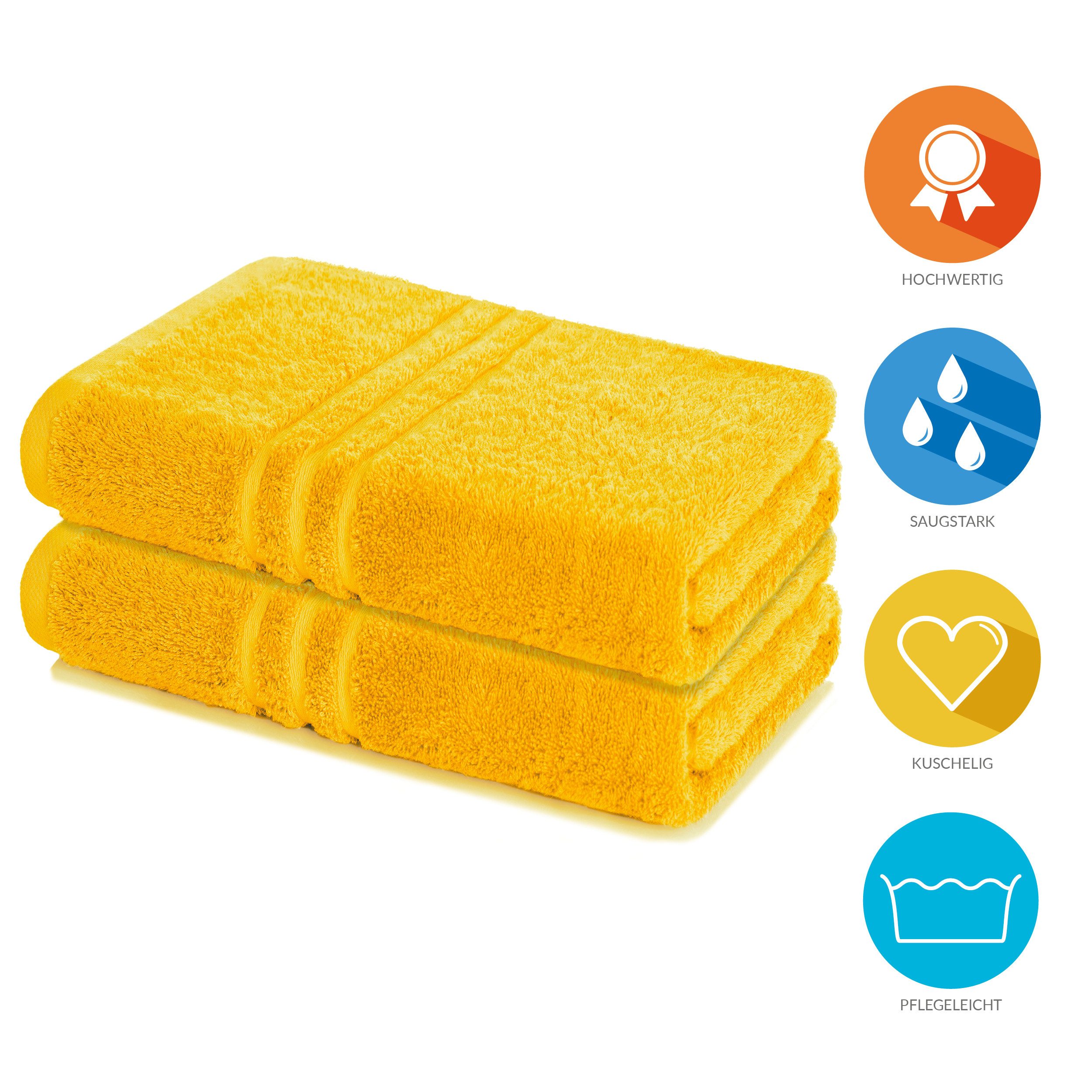 Lavea Badetuch Elena 2er Set Badetücher 100x150 cm, Duschtuch, 500 g/m² Frottier, weich & saugstark, pflegeleicht