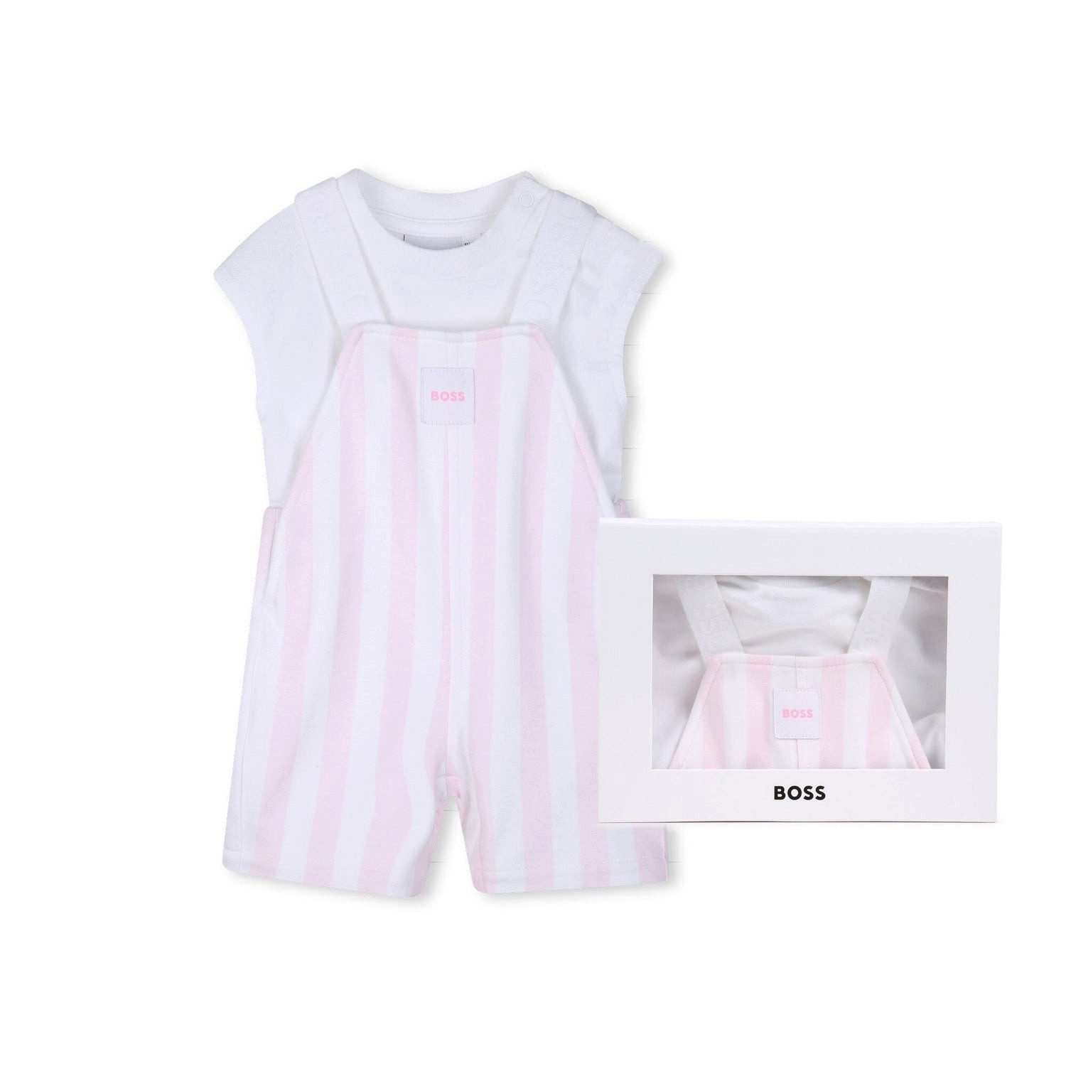 Boss Kidswear Neugeborenen-Geschenkset BOSS Baby 2-teiler Set: Overall + T-Shirt „Festivalsblüte“