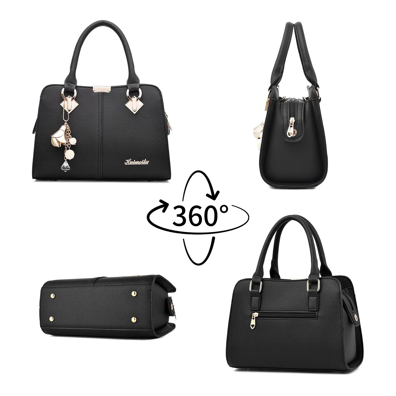 REDOM Henkeltasche Umhängetasche Handtasche Tragetasche Aktentasche Tasche Damen (Schultertasche Arbeitstasche Messenger-Tasche Top Griff mit Schultergurt, 1-tlg., Bürotasche, Unitasche, Freizeittasche, Kunstleder), für Frau Frauen Jungen Freizeit Arbeit Business Schule Büro Reisen usw