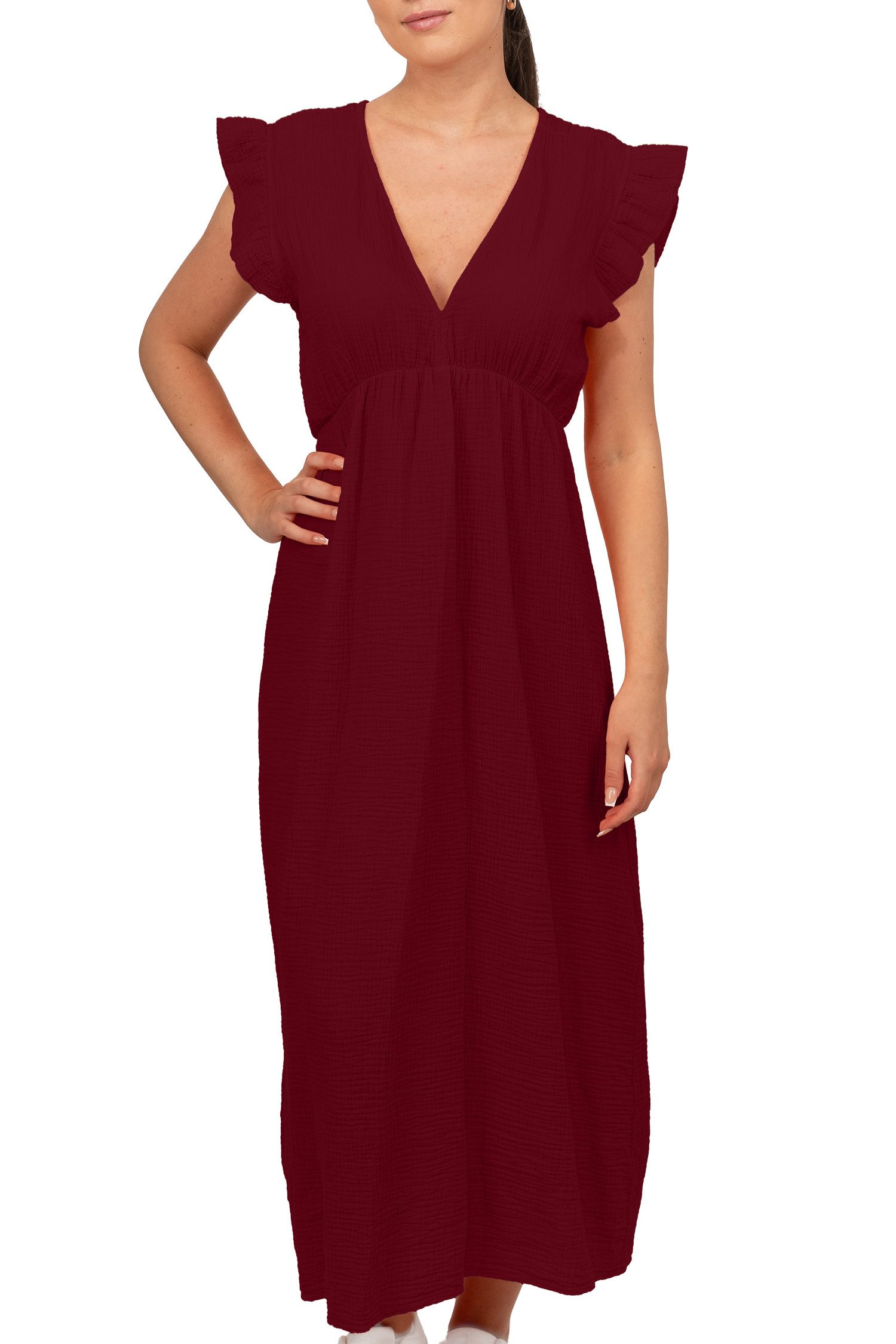 Reichstadt Sommerkleid Reichstadt Damen Musselin Sommerkleid 25RSW076 Tiefe günstig online kaufen