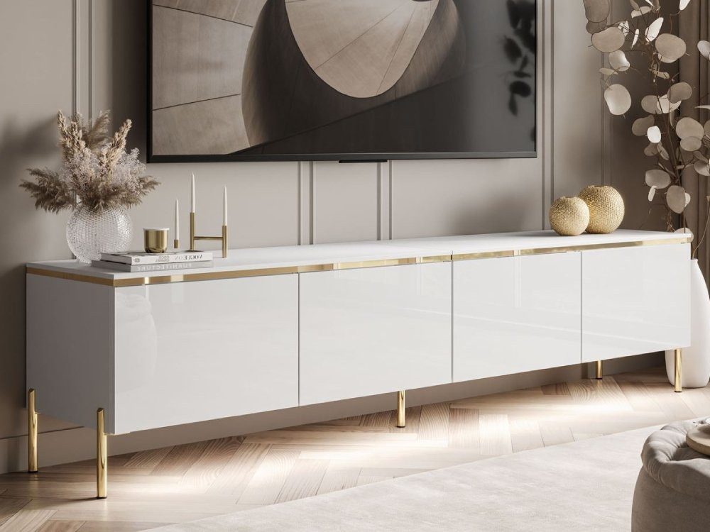 ALLHOUSE24 TV-Schrank NELLY Metallbeine LED Beleuchtung günstig online kaufen
