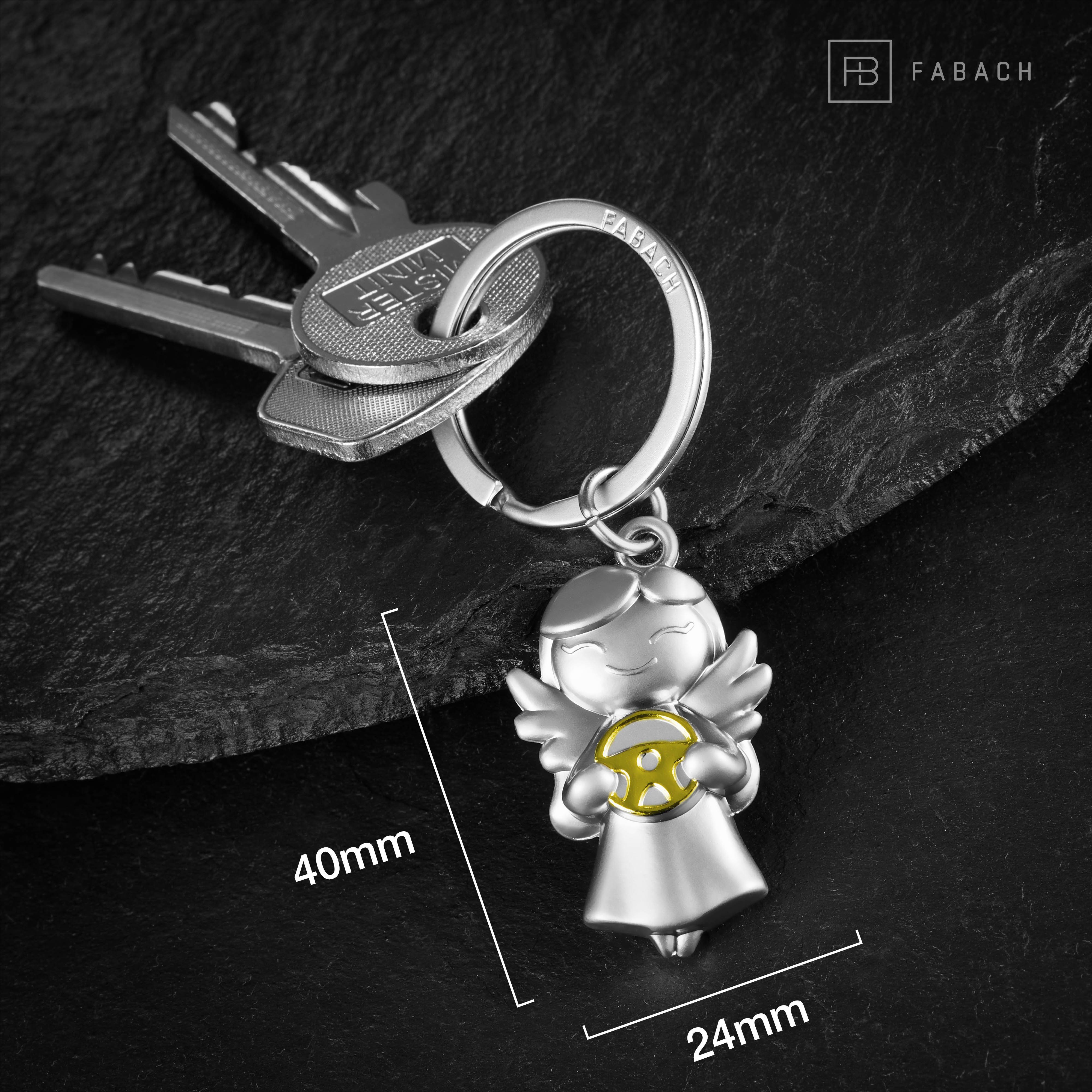 FABACH Schlüsselanhänger Schutzengel "Star" mit Lenkrad - Glücksbringer für Autofahrer – Bild 4 von 5