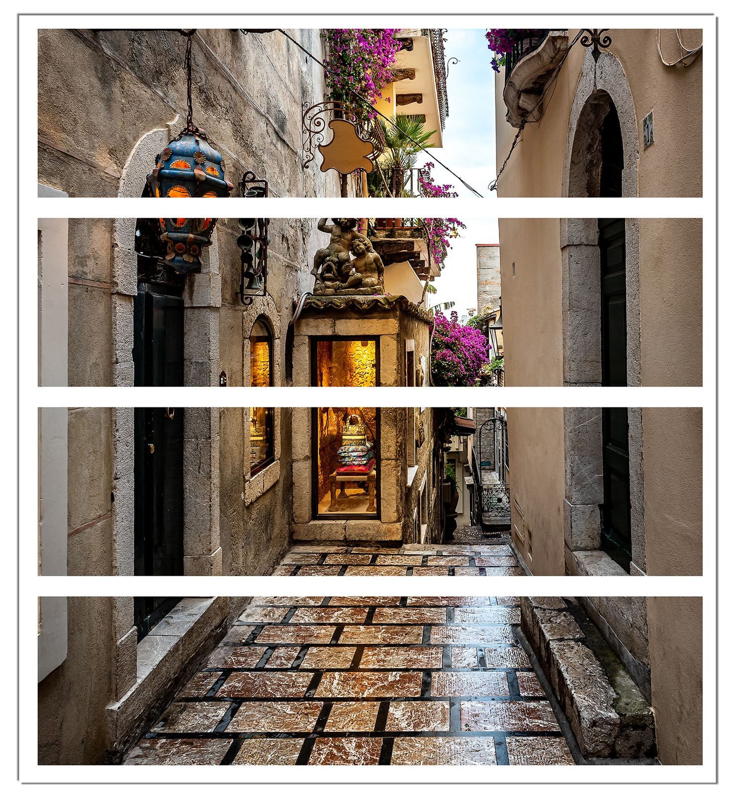 Wallario Möbelfolie Altstadtgasse im Regen