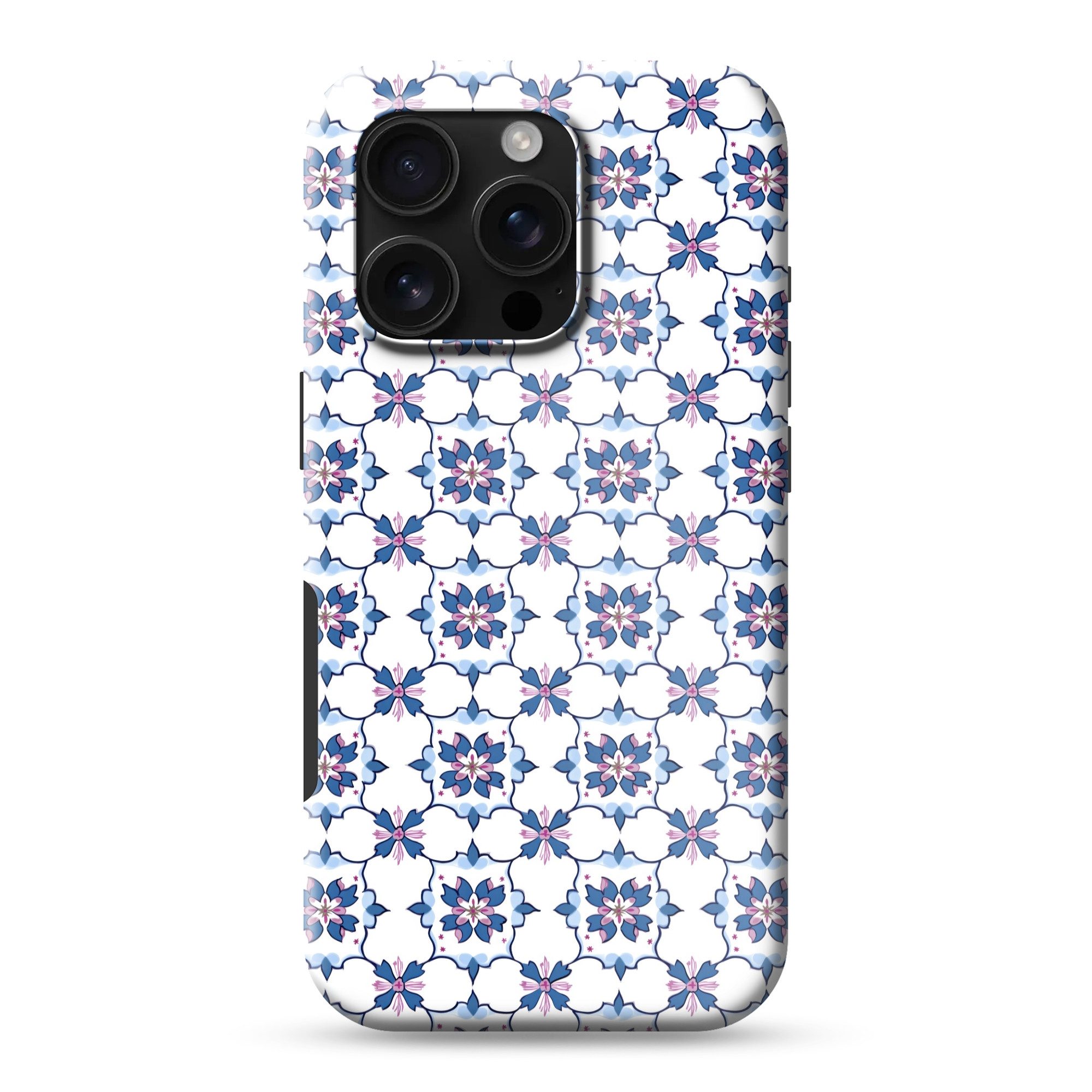 OnlyWow Handyhülle Magsafe für Apple iPhone 16 Pro Modern - Muster - Blau - Rosa, Handy Case, Hardcase, Stoßfest, Bumper Case