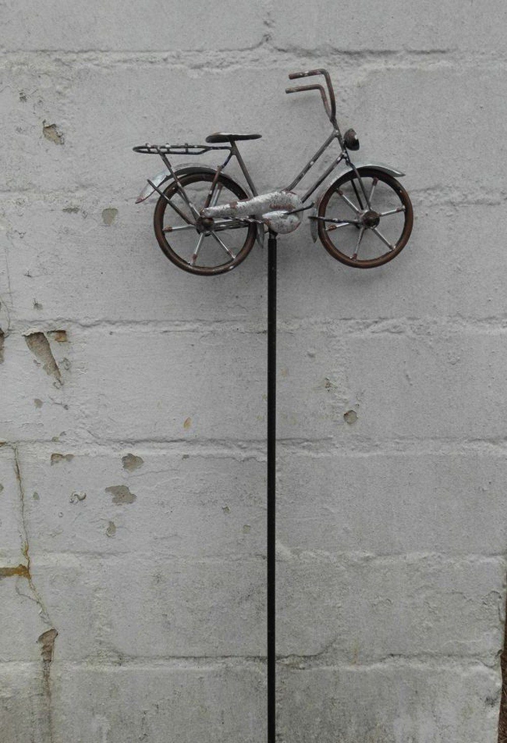 Deko-Impression Gartenstecker Fahrrad auf Gartenstab Beetstab Rankstab Eisen-Antik-Optik ca. 95 cm (1-St)