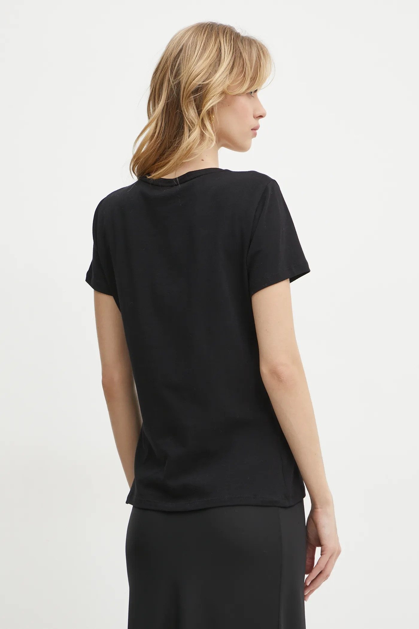 Liu Jo Kurzarmshirt T-Shirt Damen - glitzerndes Shirt - Shirt Damen - schwarz