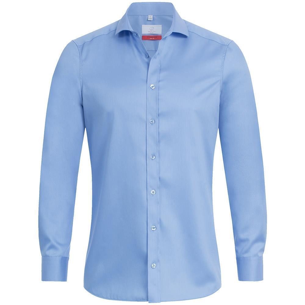 Langarmhemd Greiff Corporate Hemd PREMIUM Herren OEKO TEX® Mittelblau