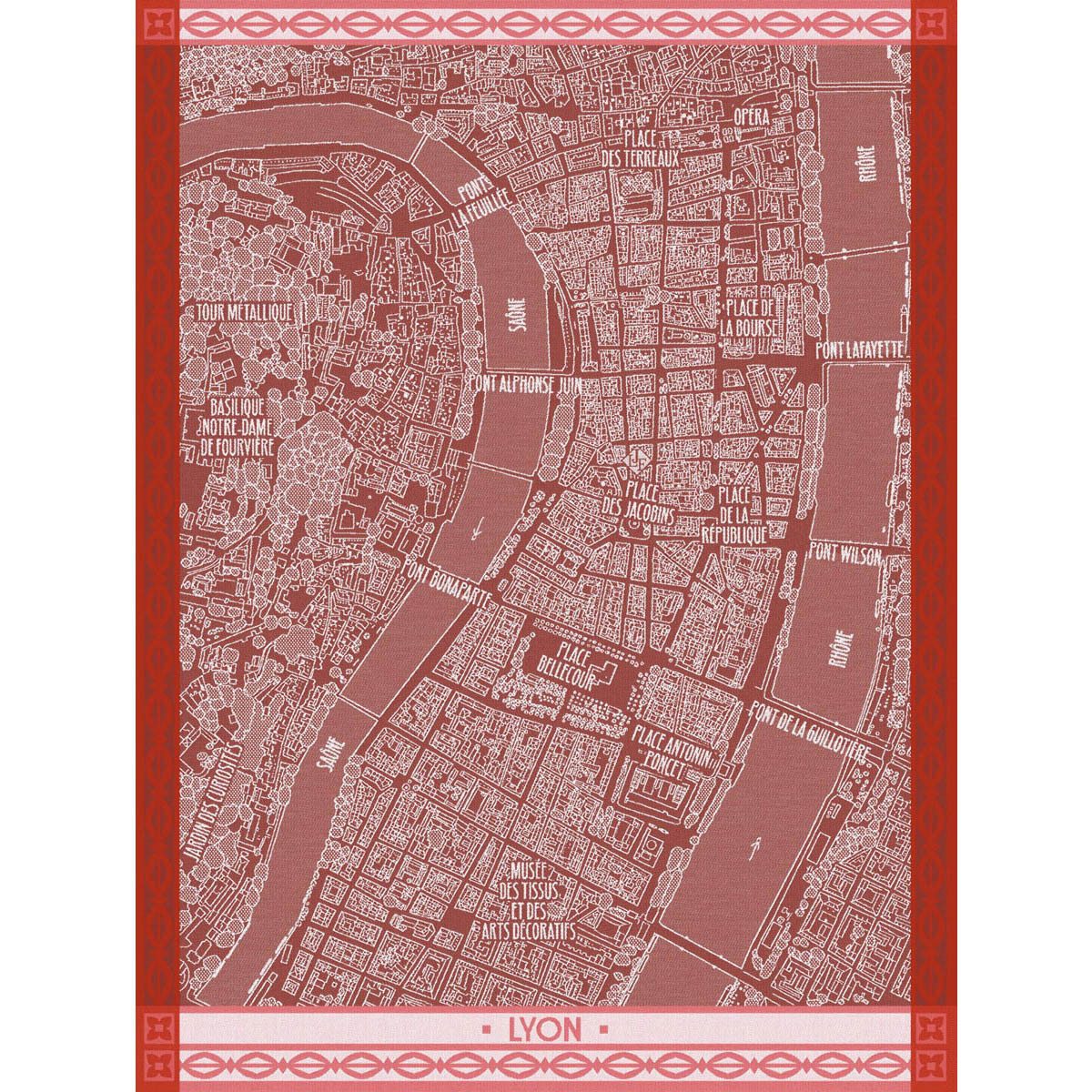 Le Jacquard Francais Geschirrtuch Geschirrtuch À Vol D'Oiseau Lyon Brique 60x80 cm, (1-tlg., 1 x Geschirrtuch), jacquard-gewebt